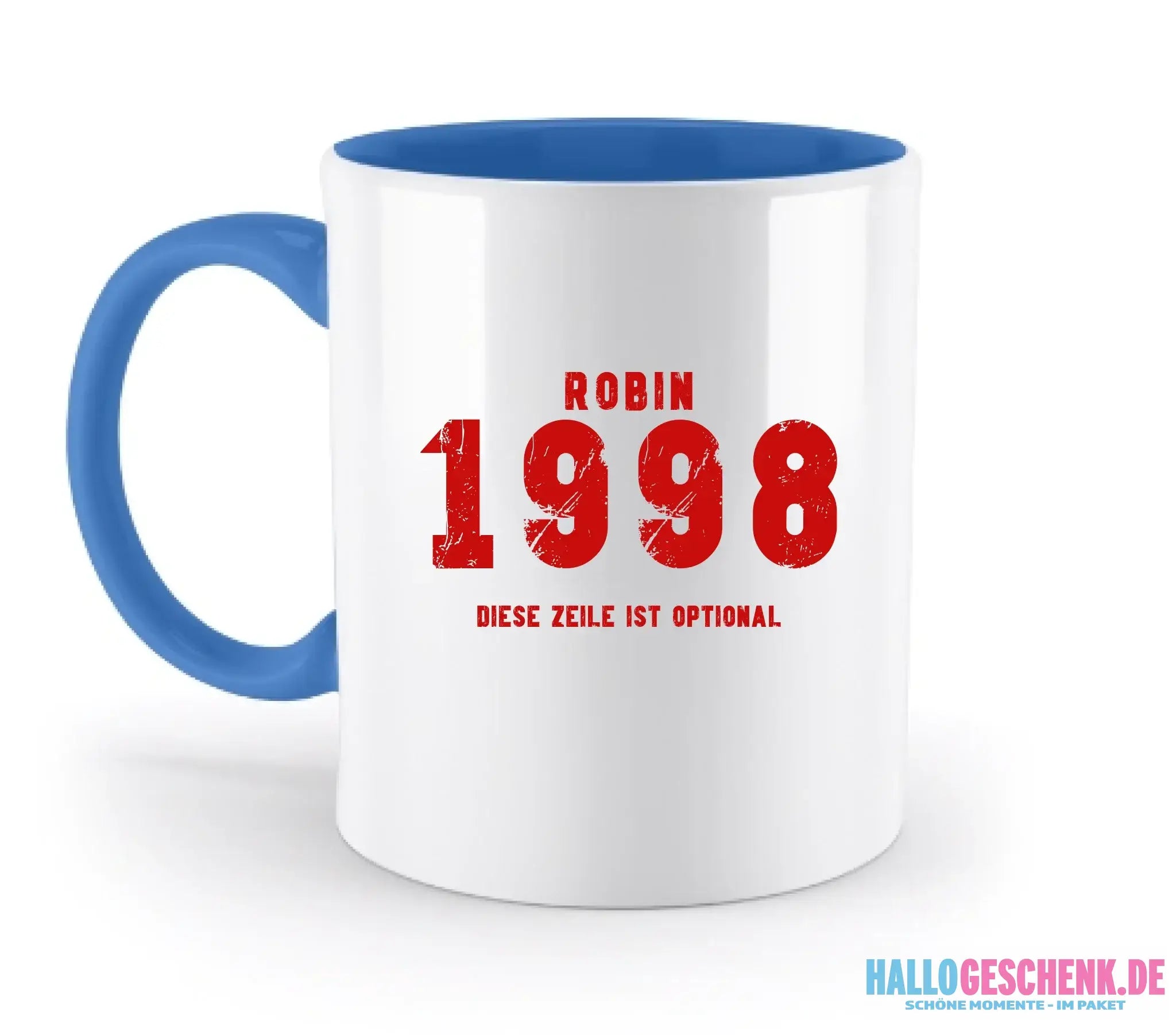 JAHRGANG mit NAME + WUNSCHTEXT • zweifarbige Tasse • Exklusivdesign • personalisiert - zweifarbige Tasse