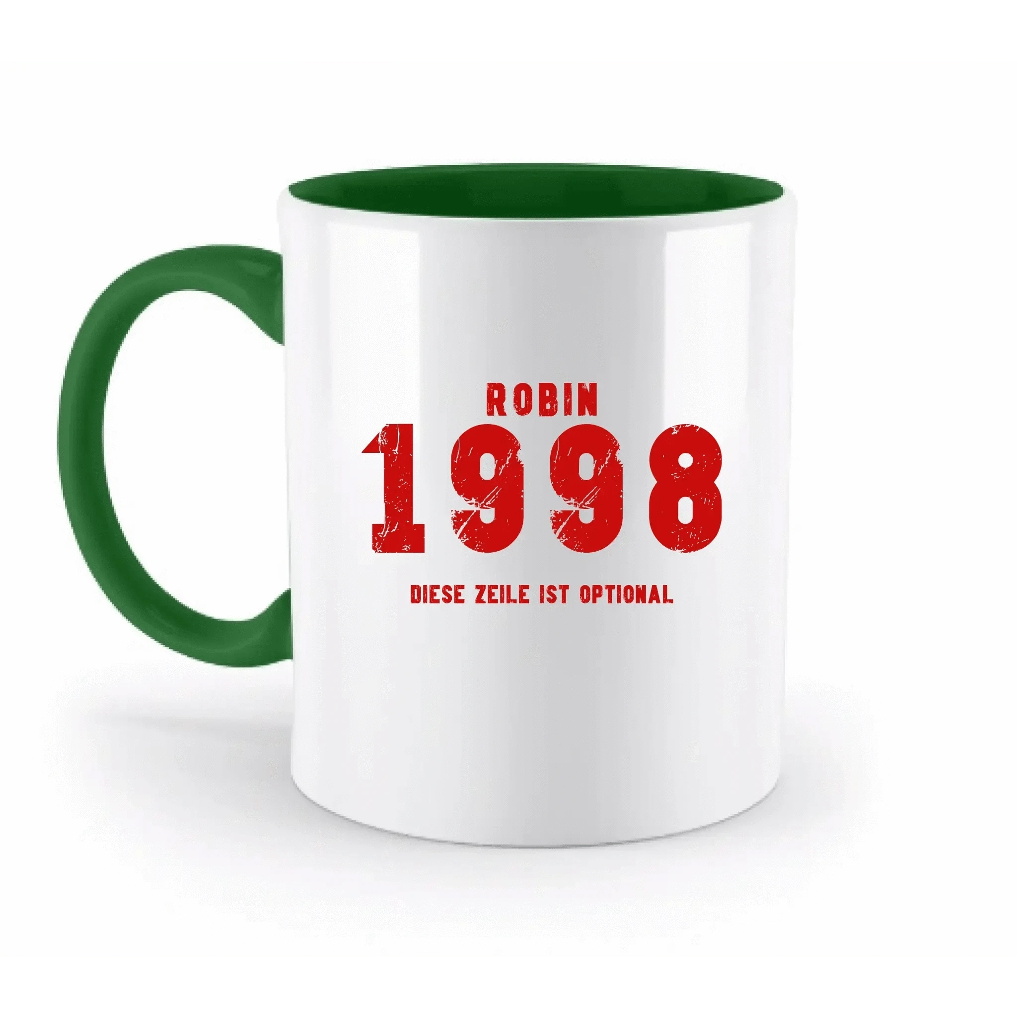 JAHRGANG mit NAME + WUNSCHTEXT • zweifarbige Tasse • Exklusivdesign • personalisiert