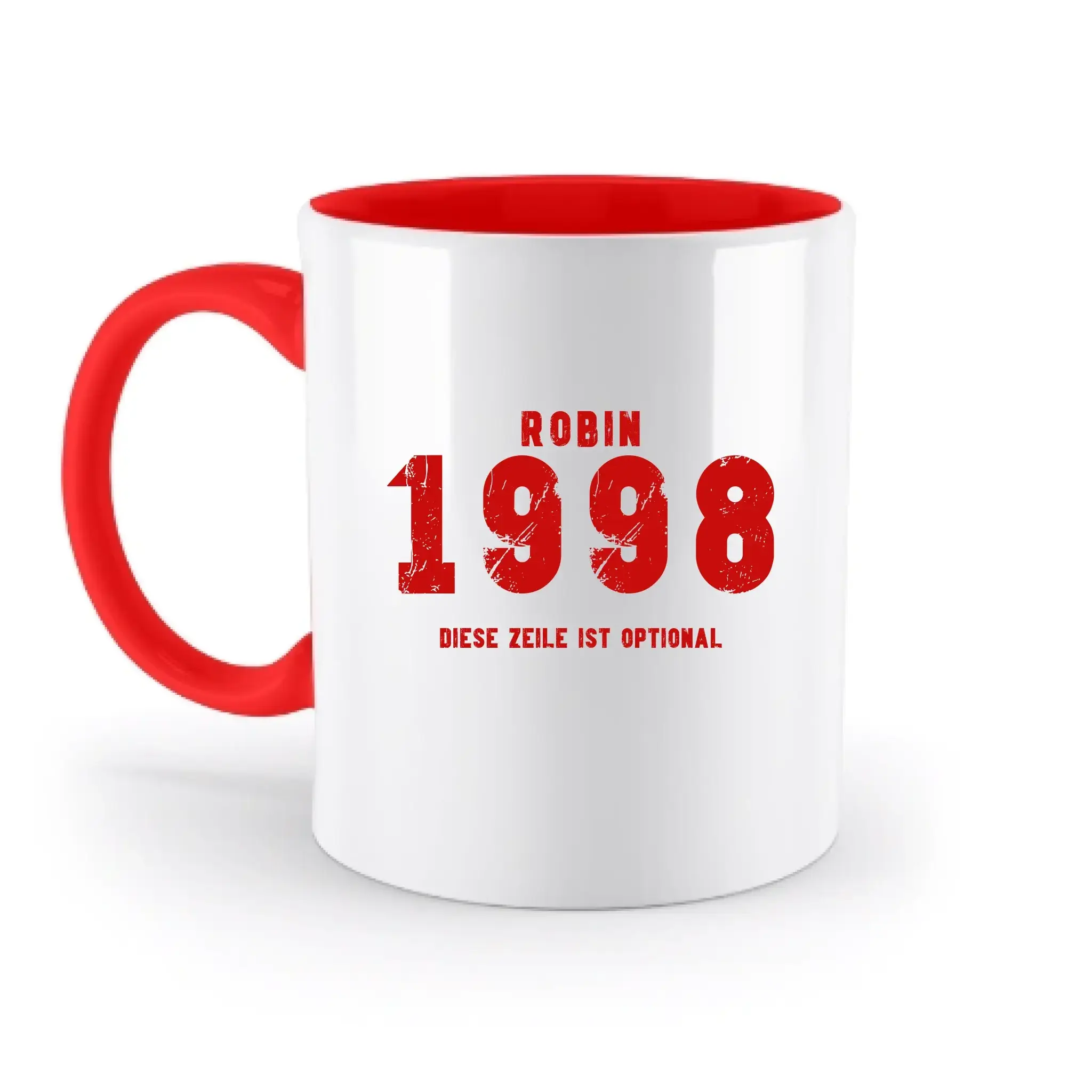JAHRGANG mit NAME + WUNSCHTEXT • zweifarbige Tasse • Exklusivdesign • personalisiert