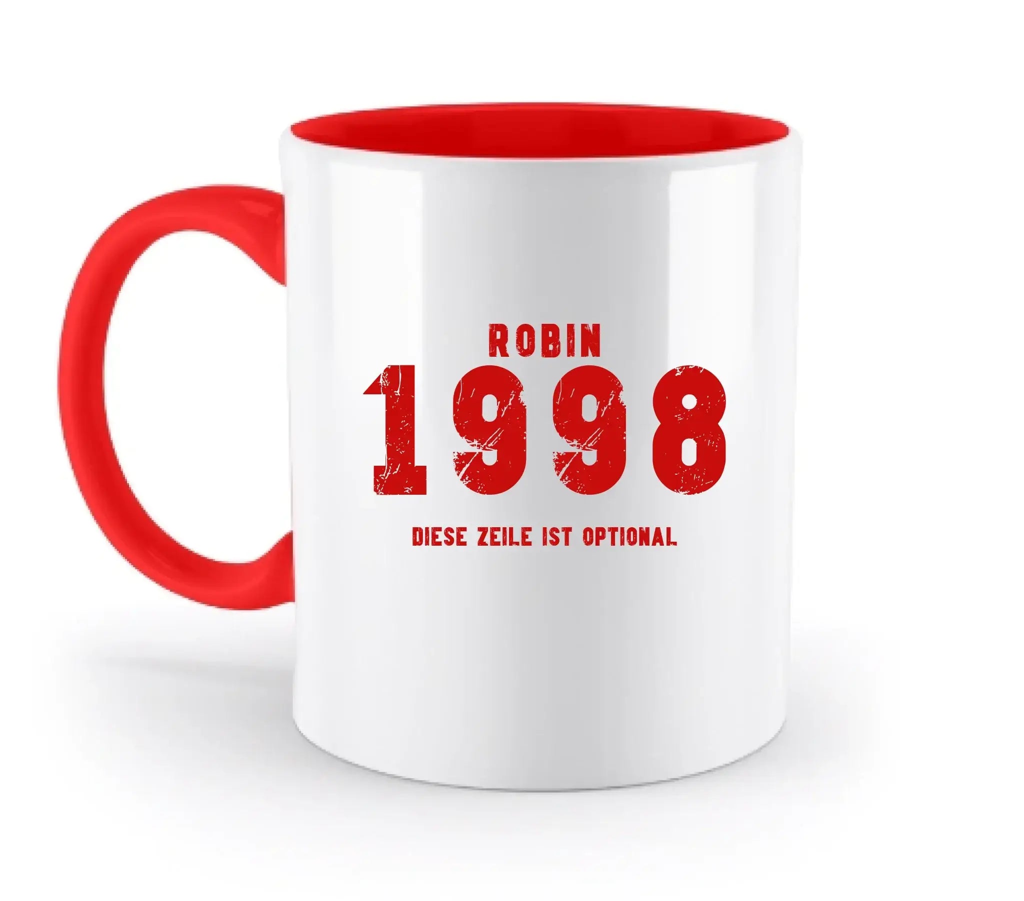 JAHRGANG mit NAME + WUNSCHTEXT • zweifarbige Tasse • Exklusivdesign • personalisiert - zweifarbige Tasse