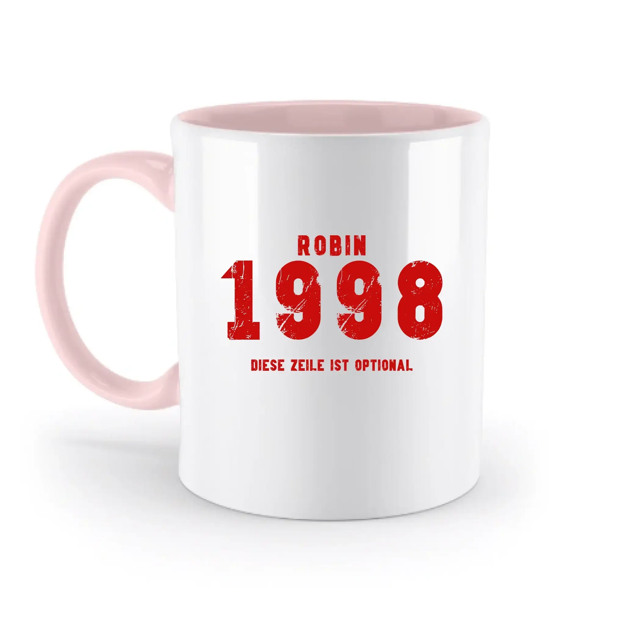 JAHRGANG mit NAME + WUNSCHTEXT • zweifarbige Tasse • Exklusivdesign • personalisiert
