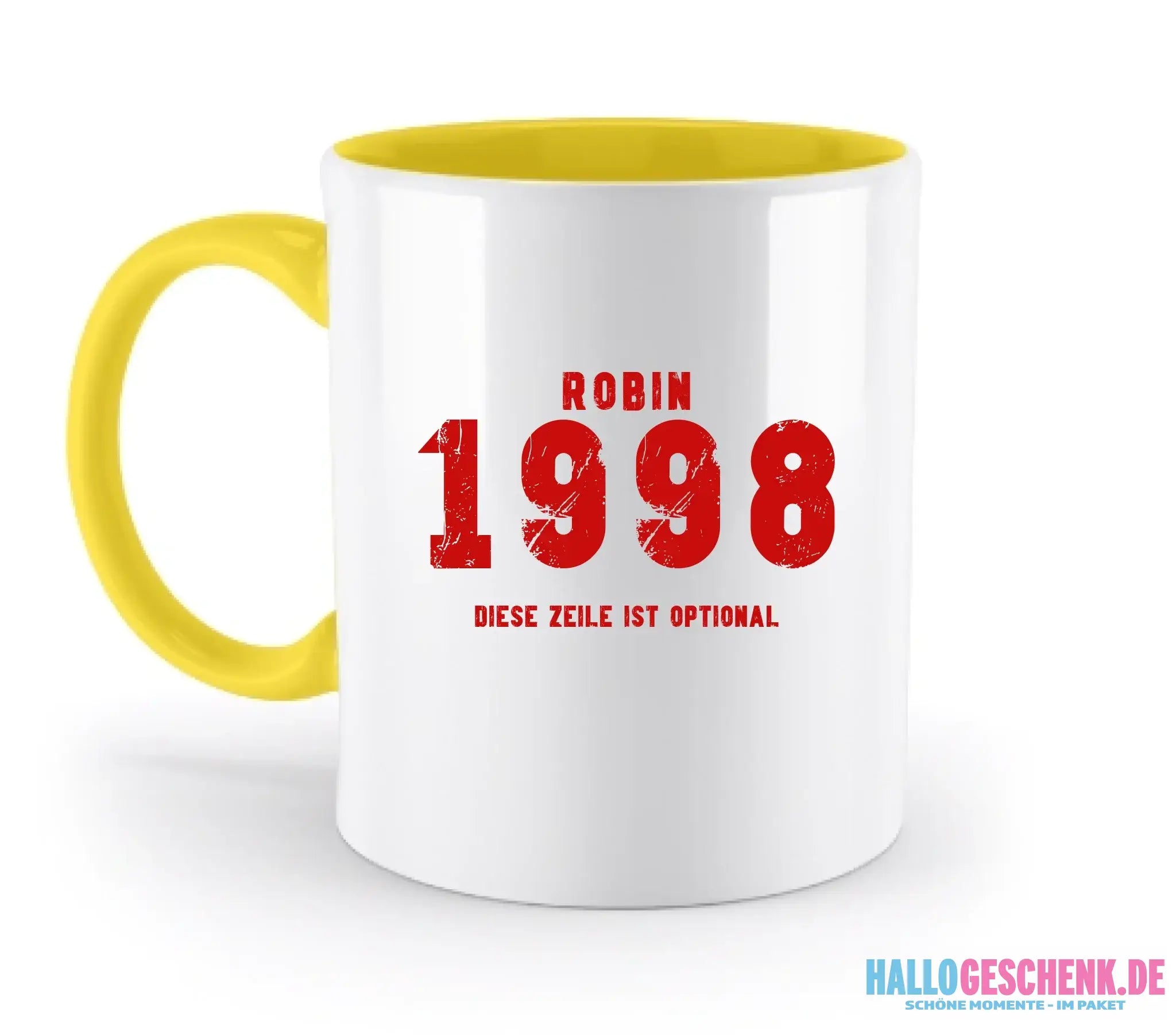 JAHRGANG mit NAME + WUNSCHTEXT • zweifarbige Tasse • Exklusivdesign • personalisiert - zweifarbige Tasse