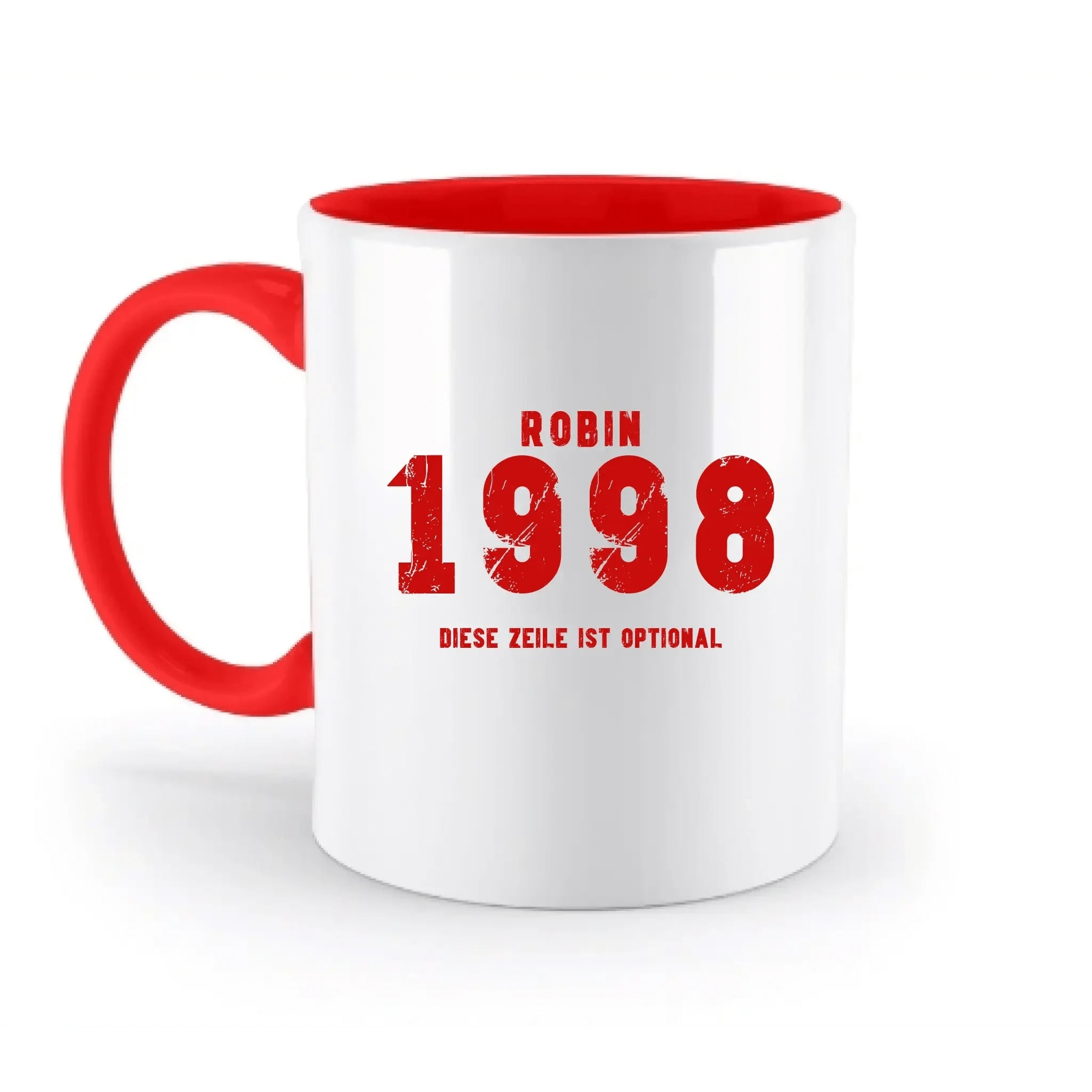 JAHRGANG mit NAME + WUNSCHTEXT • zweifarbige Tasse • Exklusivdesign • personalisiert