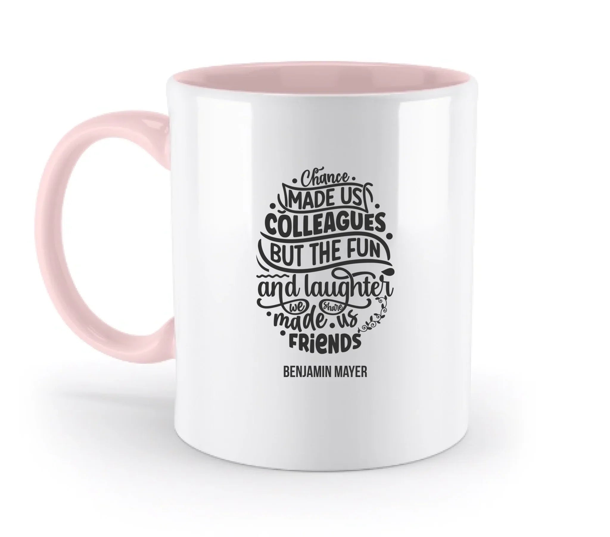 Jobzitate: 19 diverse Sprüche für die Arbeit / Büro (personalisierbare Motive) - Zweifarbige Tasse / Powder-Pink