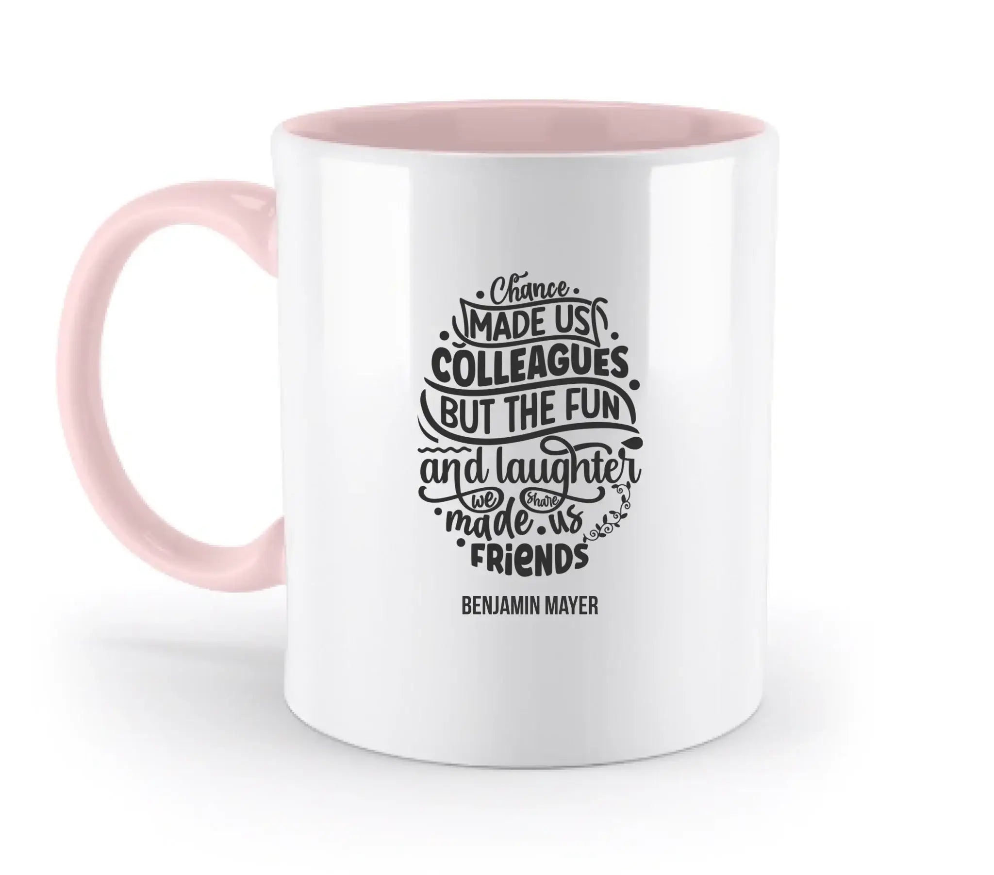 Jobzitate: 19 diverse Sprüche für die Arbeit / Büro (personalisierbare Motive) - Zweifarbige Tasse / Powder-Pink