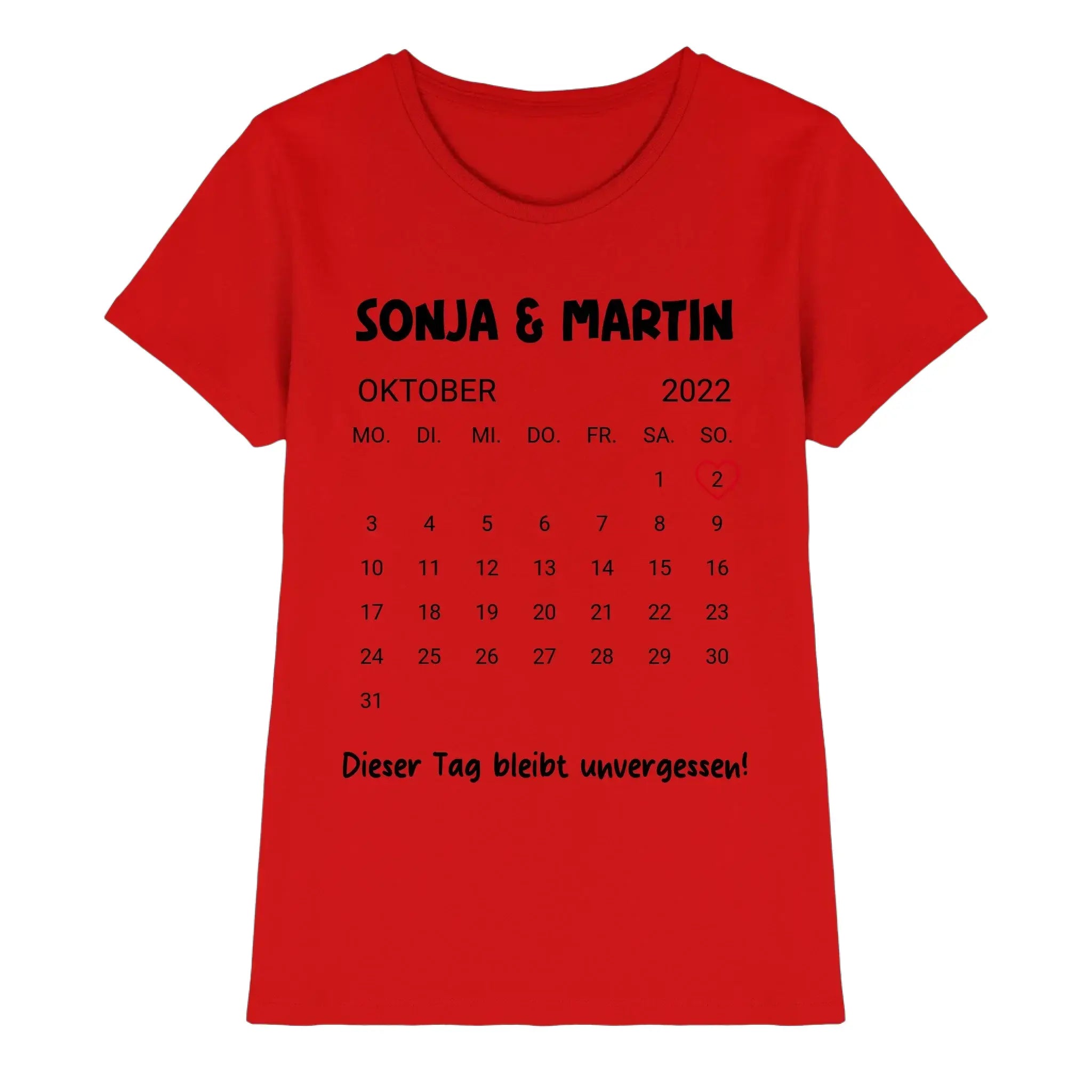 Kalender mit Wunschdatum • mehrere Artikel • ’Statement-Collection’ • Wunschtext • Mein Motiv - Premium Damen T-Shirt