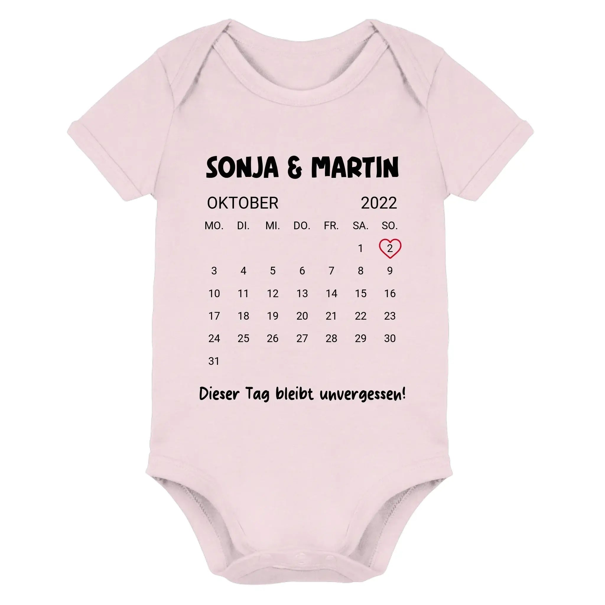 Kalender mit Wunschdatum • mehrere Artikel • ’Statement-Collection’ • Wunschtext • Mein Motiv - Premium Baby Bodysuit