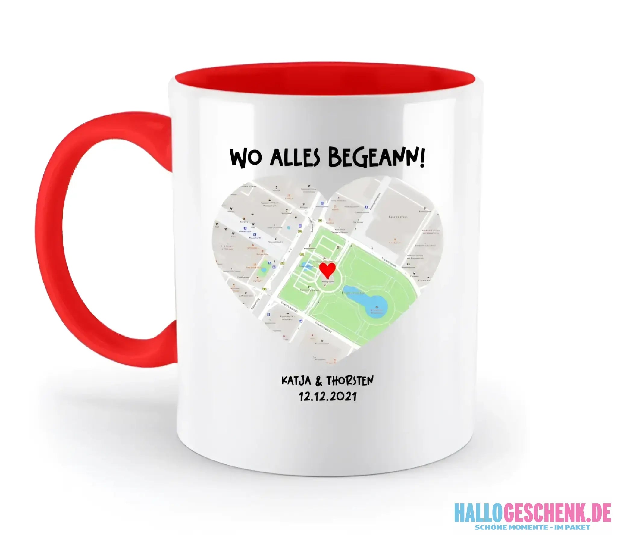 Karten-Generator mit echtem Ort und deinem Text • Karte • Maps • zweifarbige Tasse • Exklusivdesign • personalisiert