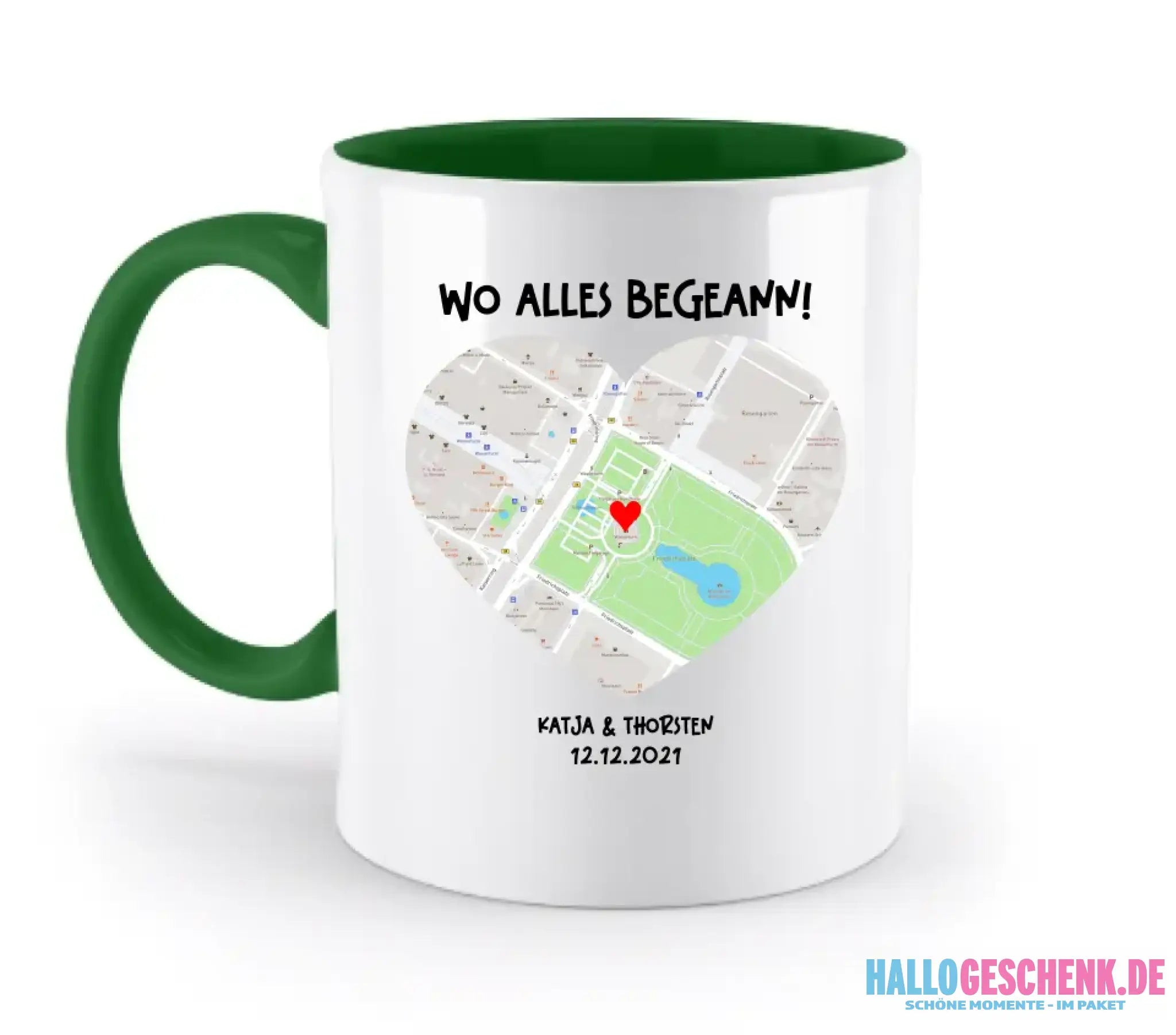 Karten-Generator mit echtem Ort und deinem Text • Karte • Maps • zweifarbige Tasse • Exklusivdesign • personalisiert