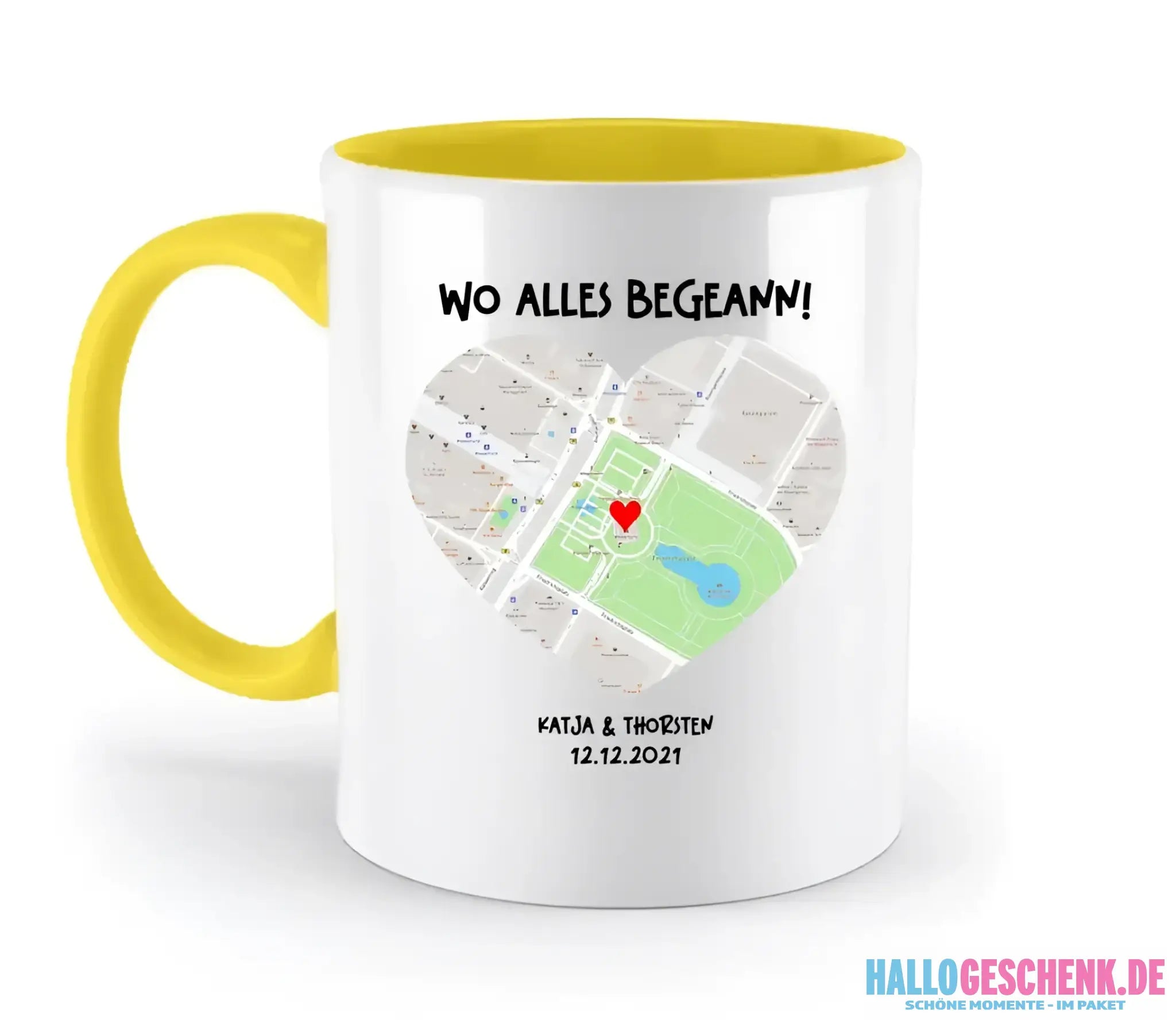 Karten-Generator mit echtem Ort und deinem Text • Karte • Maps • zweifarbige Tasse • Exklusivdesign • personalisiert