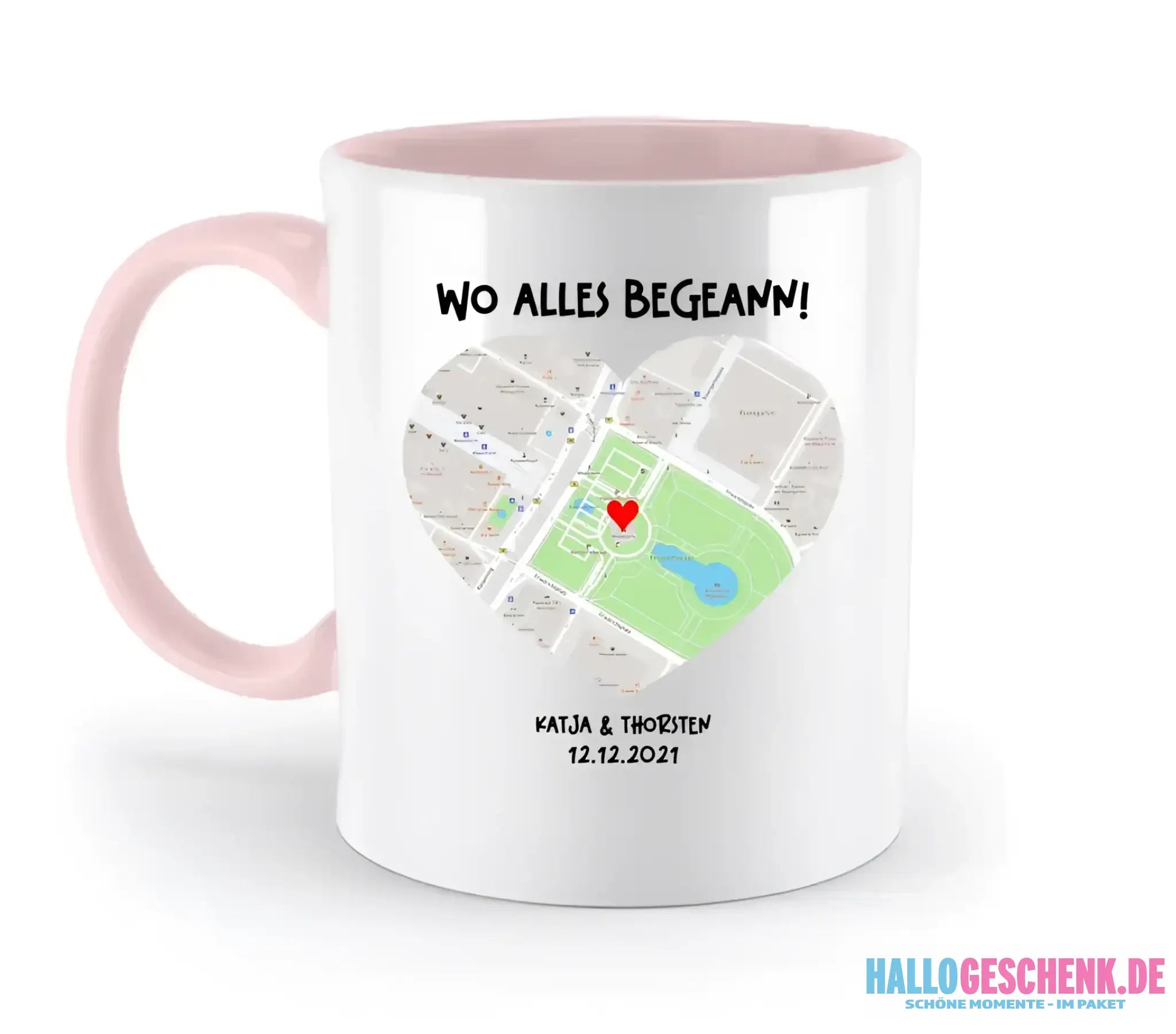 Karten-Generator mit echtem Ort und deinem Text • Karte • Maps • zweifarbige Tasse • Exklusivdesign • personalisiert