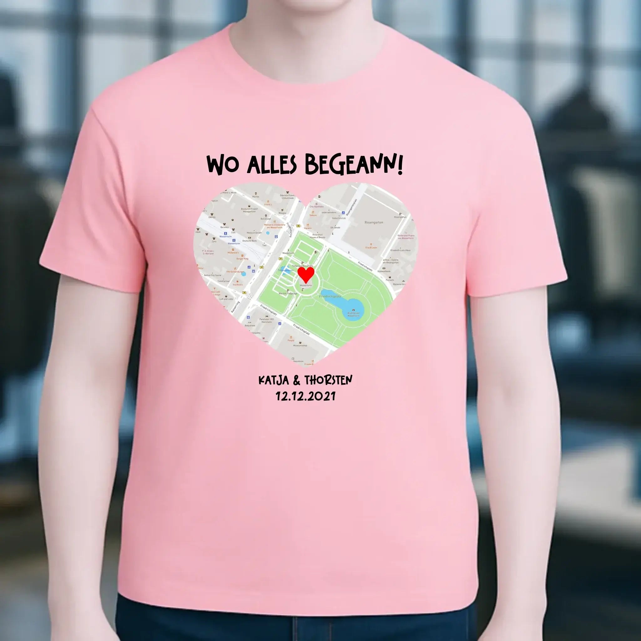 Karten-Generator mit echtem Ort und deinem Text • Karte • Maps • Unisex Premium T-Shirt XS-5XL aus Bio-Baumwolle für Damen & Herren • Exklusivdesign • personalisiert