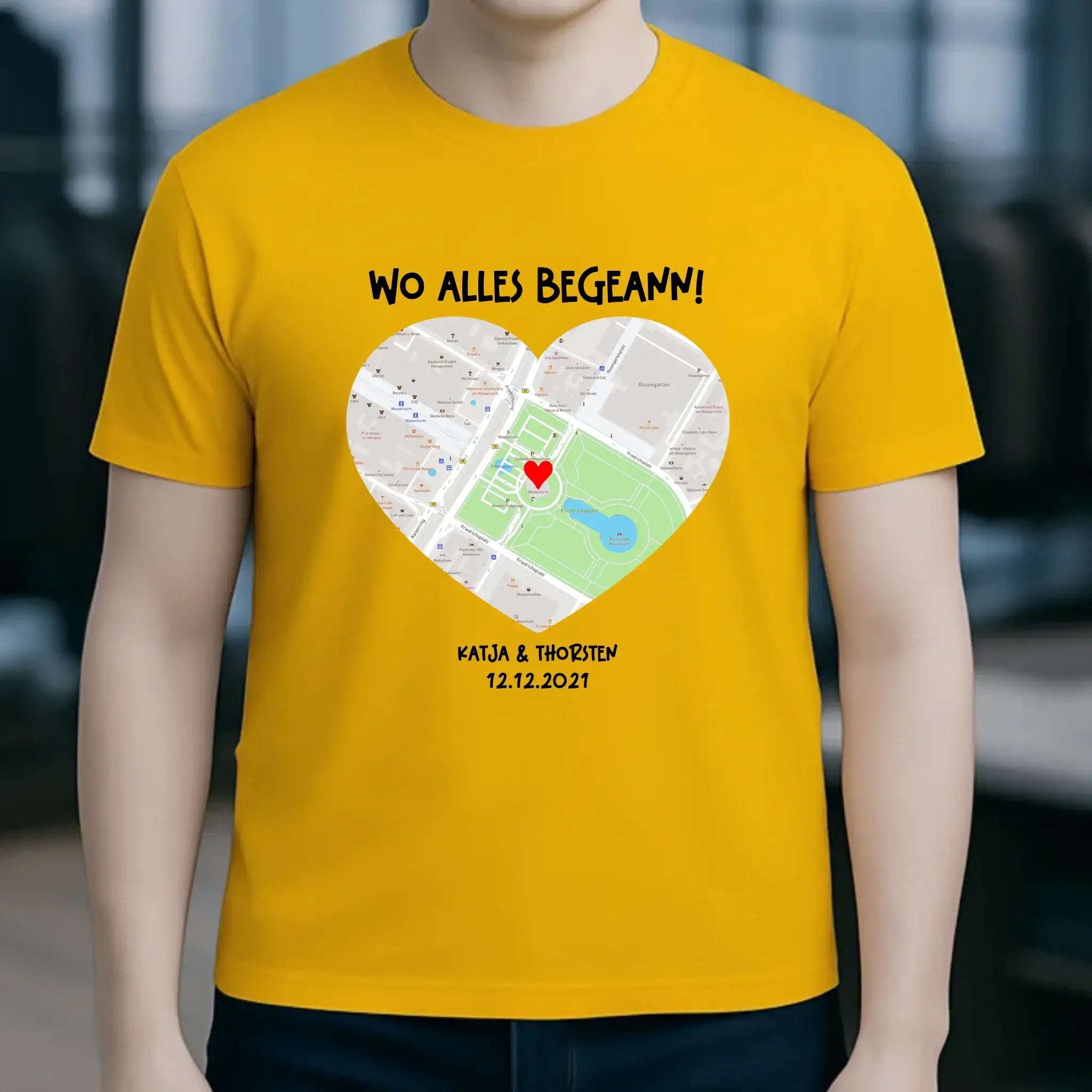 Karten-Generator mit echtem Ort und deinem Text • Karte • Maps • Unisex Premium T-Shirt XS-5XL aus Bio-Baumwolle für Damen & Herren • Exklusivdesign • personalisiert
