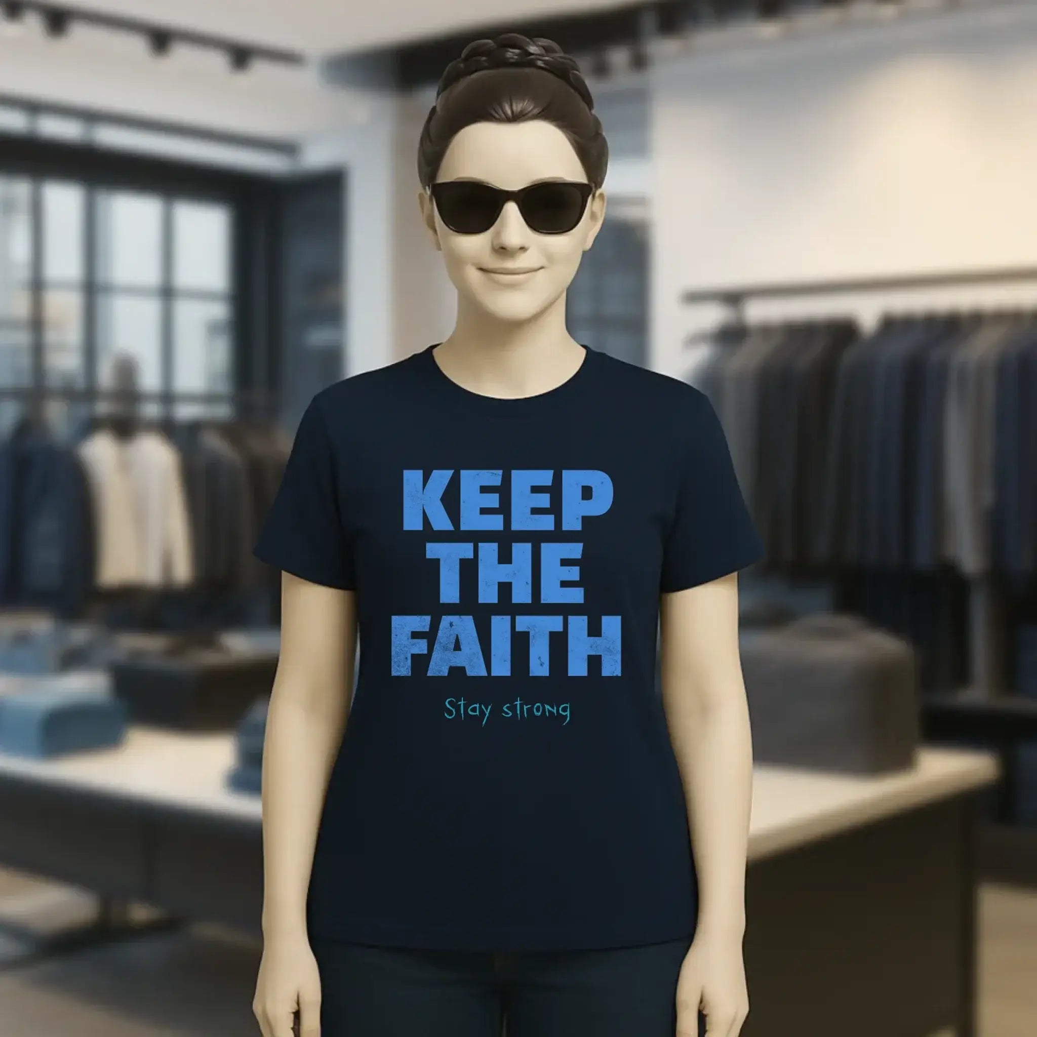 Keep the Faith • Farbwahl + Wunschtext • Ladies Premium T-Shirt XS-2XL aus Bio-Baumwolle für Damen • Exklusivdesign • personalisiert