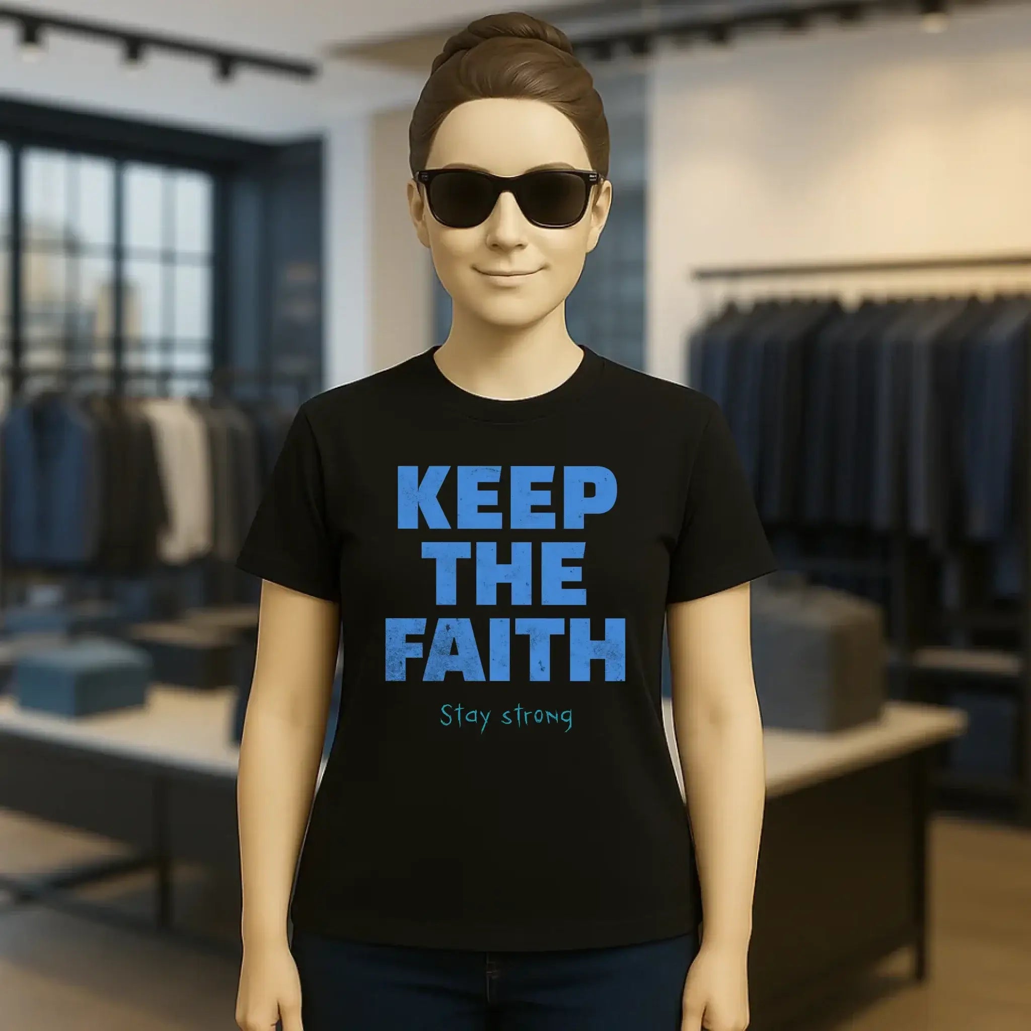 Keep the Faith • Farbwahl + Wunschtext • Ladies Premium T-Shirt XS-2XL aus Bio-Baumwolle für Damen • Exklusivdesign • personalisiert