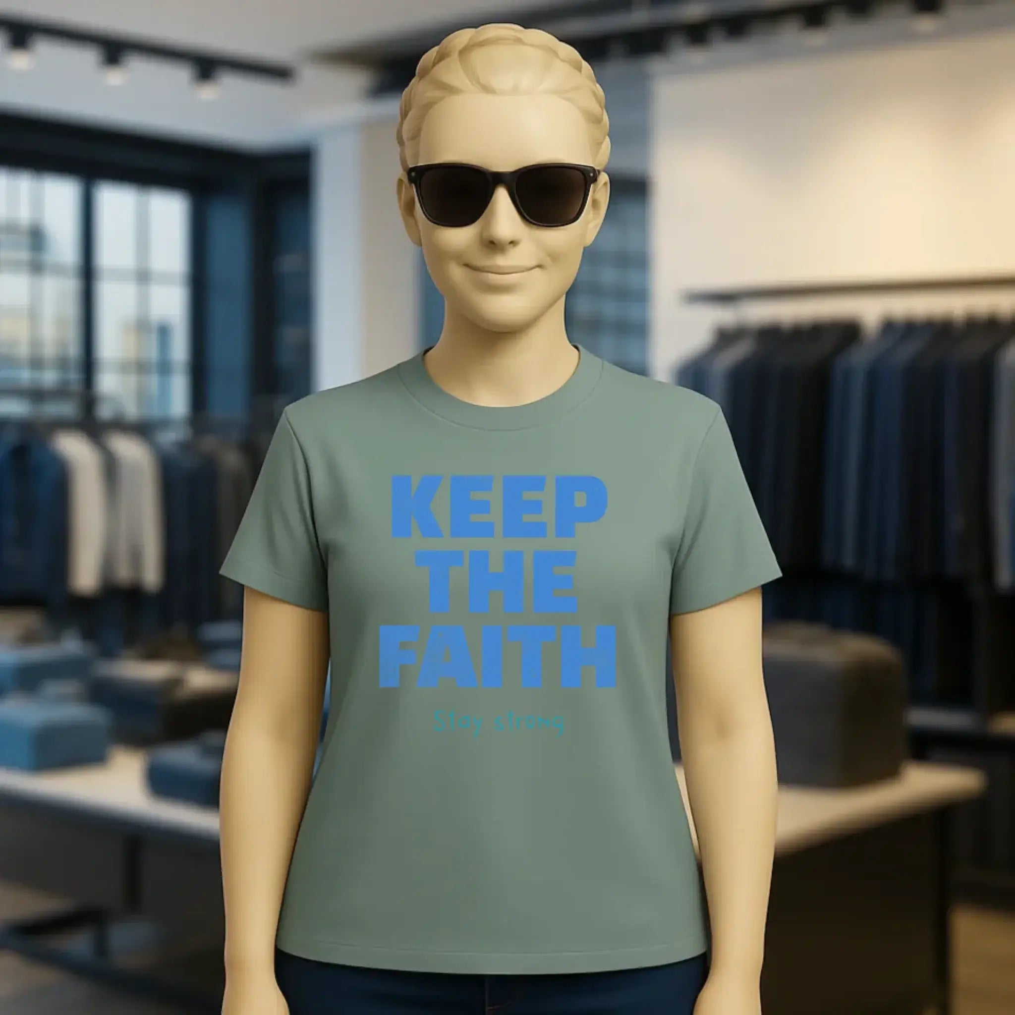 Keep the Faith • Farbwahl + Wunschtext • Ladies Premium T-Shirt XS-2XL aus Bio-Baumwolle für Damen • Exklusivdesign • personalisiert