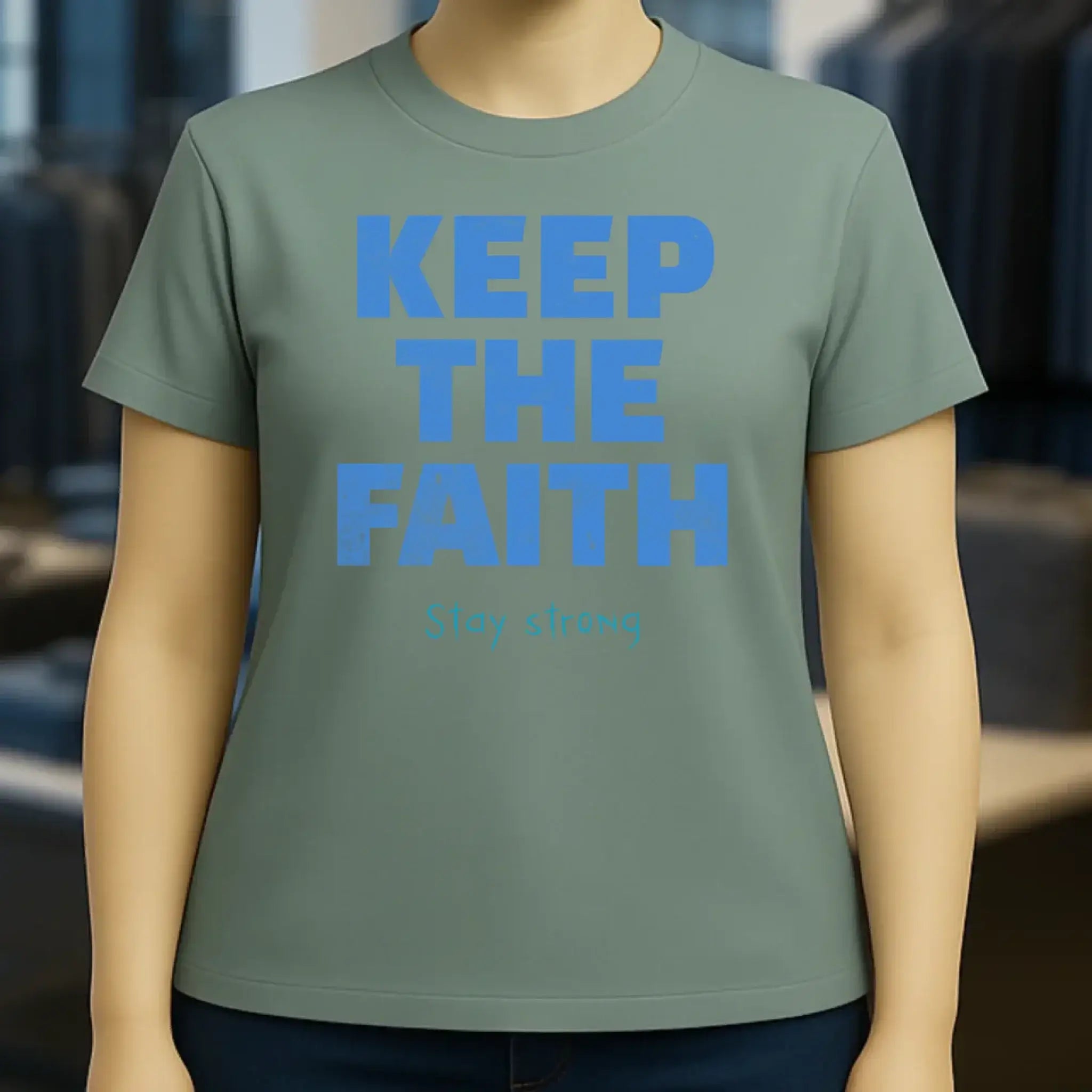 Keep the Faith • Farbwahl + Wunschtext • Ladies Premium T-Shirt XS-2XL aus Bio-Baumwolle für Damen • Exklusivdesign • personalisiert