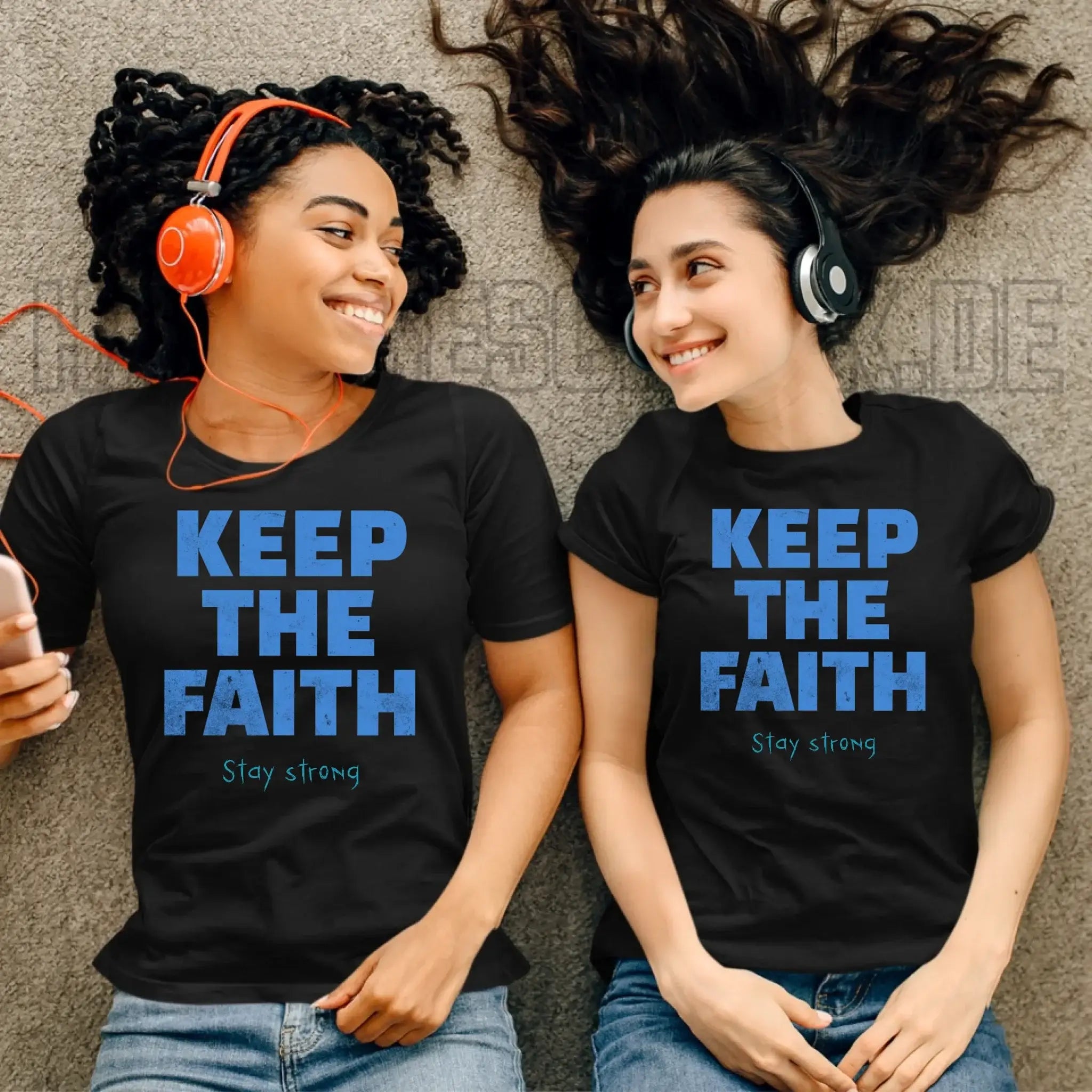 Keep the Faith • Farbwahl + Wunschtext • Ladies Premium T-Shirt XS-2XL aus Bio-Baumwolle für Damen • Exklusivdesign • personalisiert