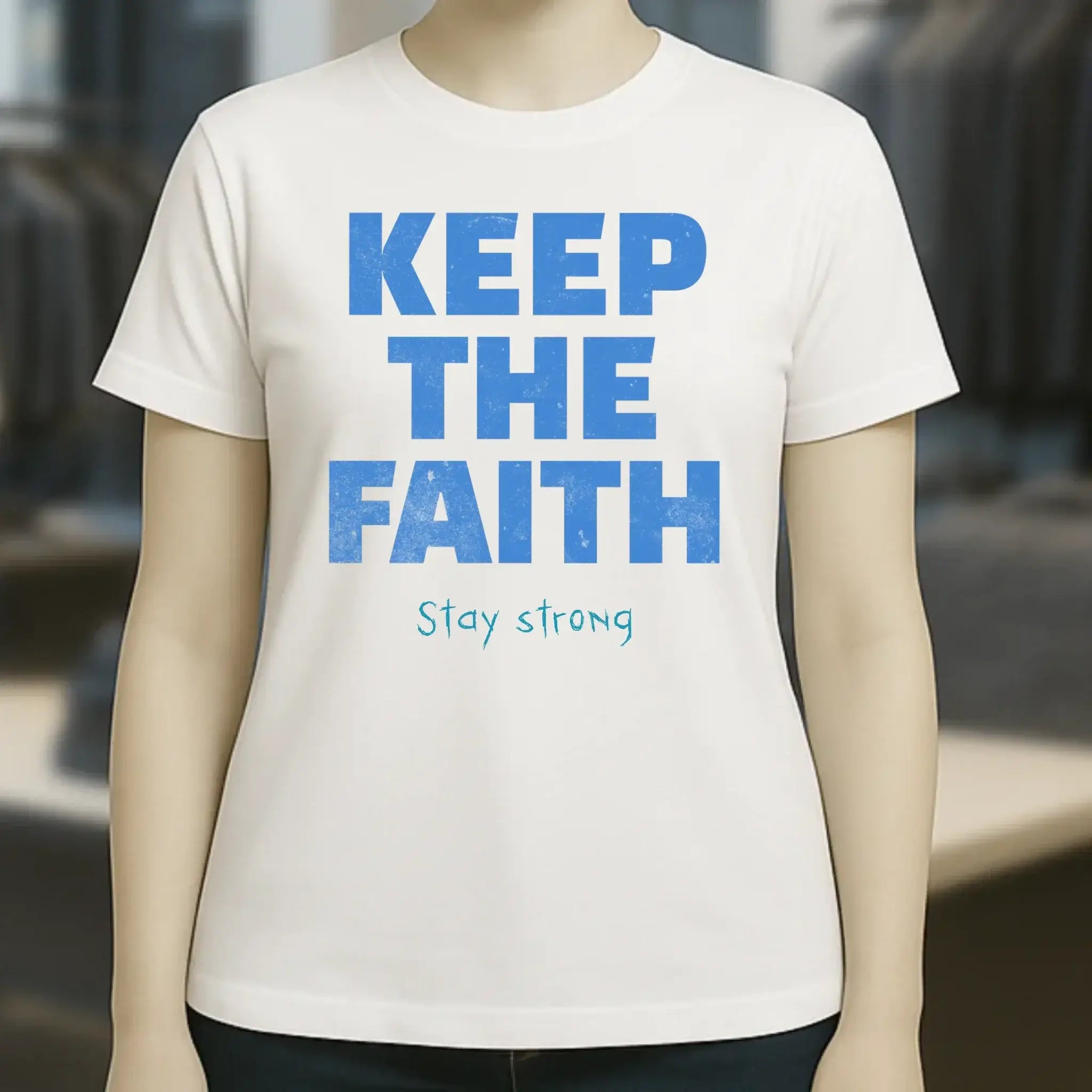 Keep the Faith • Farbwahl + Wunschtext • Ladies Premium T-Shirt XS-2XL aus Bio-Baumwolle für Damen • Exklusivdesign • personalisiert