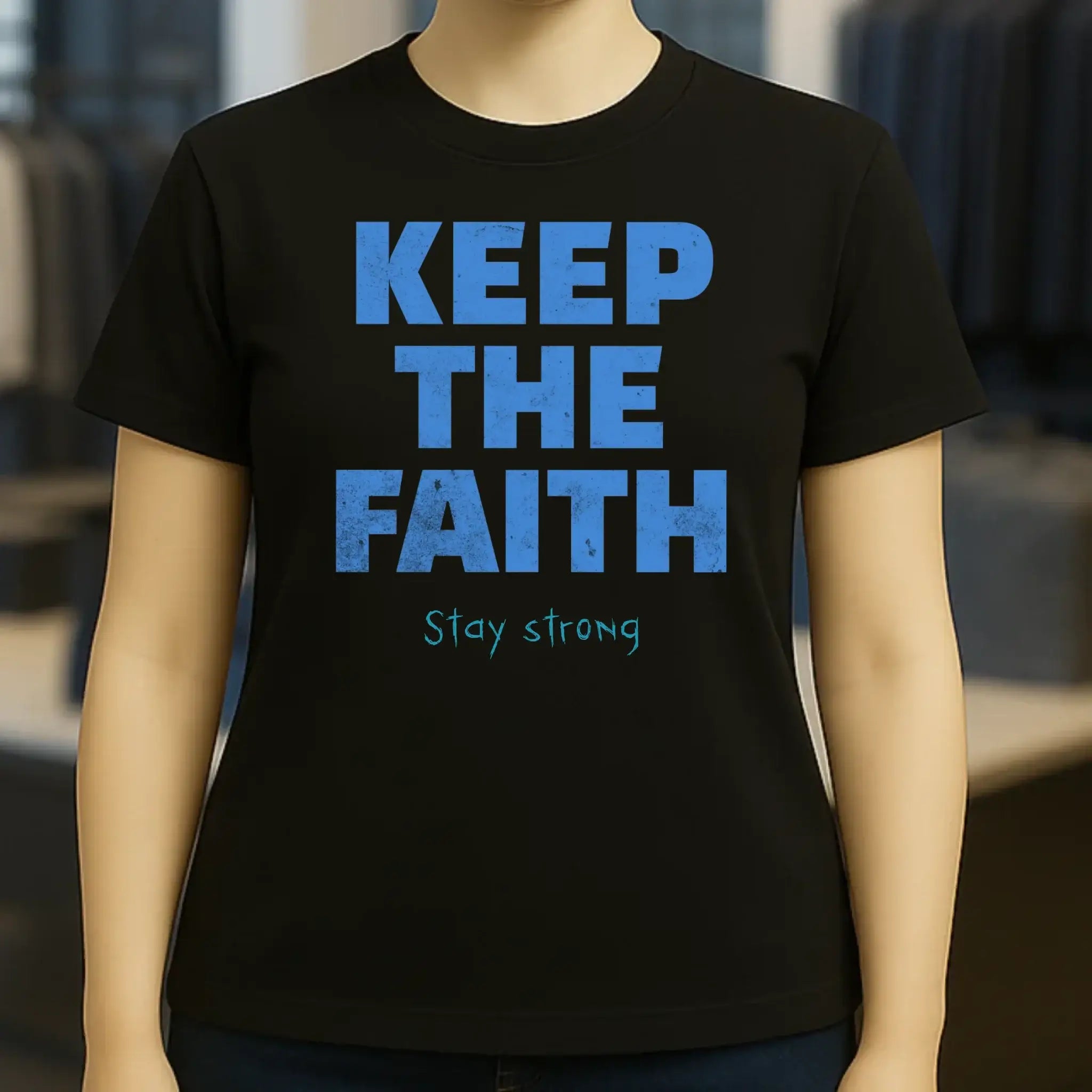 Keep the Faith • Farbwahl + Wunschtext • Ladies Premium T-Shirt XS-2XL aus Bio-Baumwolle für Damen • Exklusivdesign • personalisiert