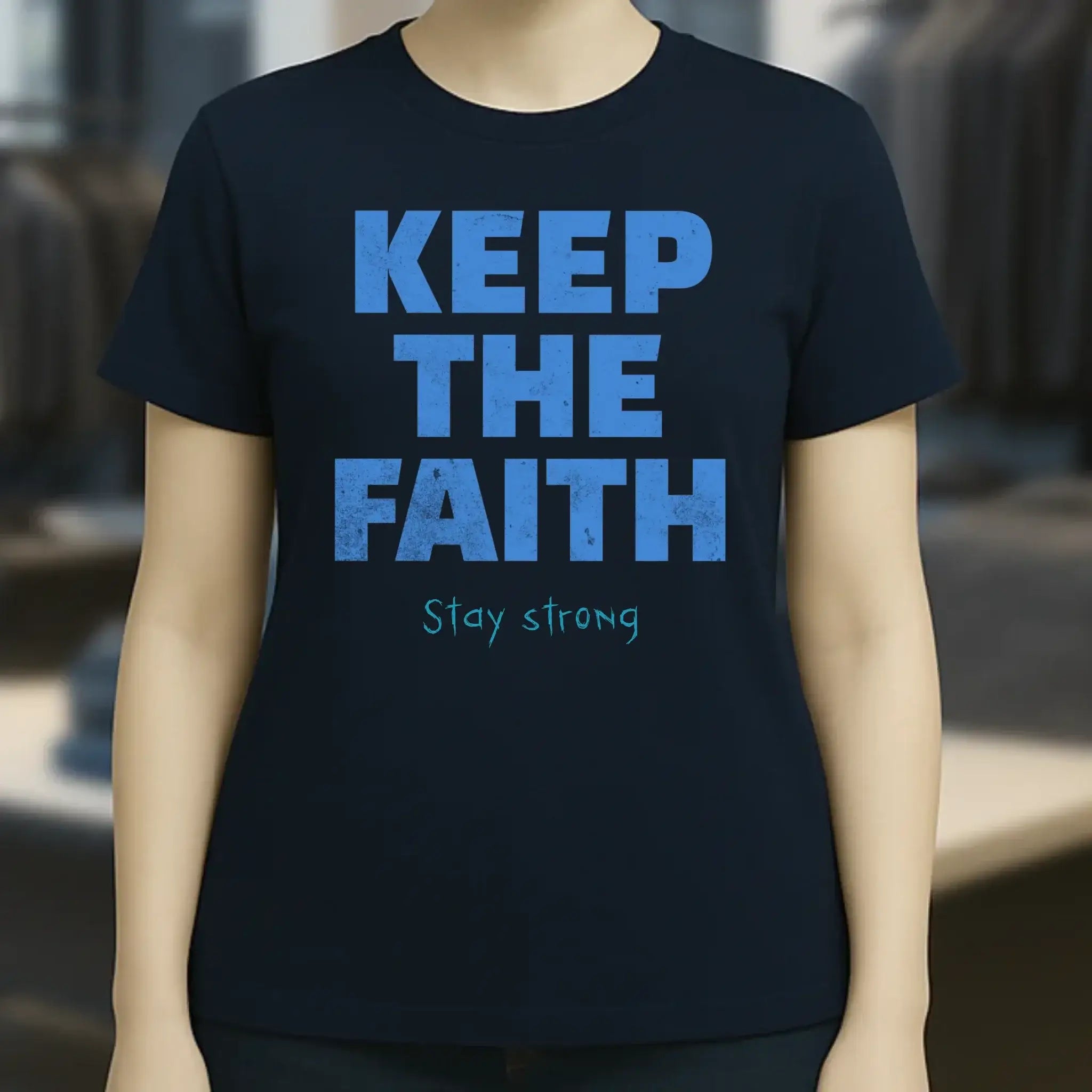 Keep the Faith • Farbwahl + Wunschtext • Ladies Premium T-Shirt XS-2XL aus Bio-Baumwolle für Damen • Exklusivdesign • personalisiert