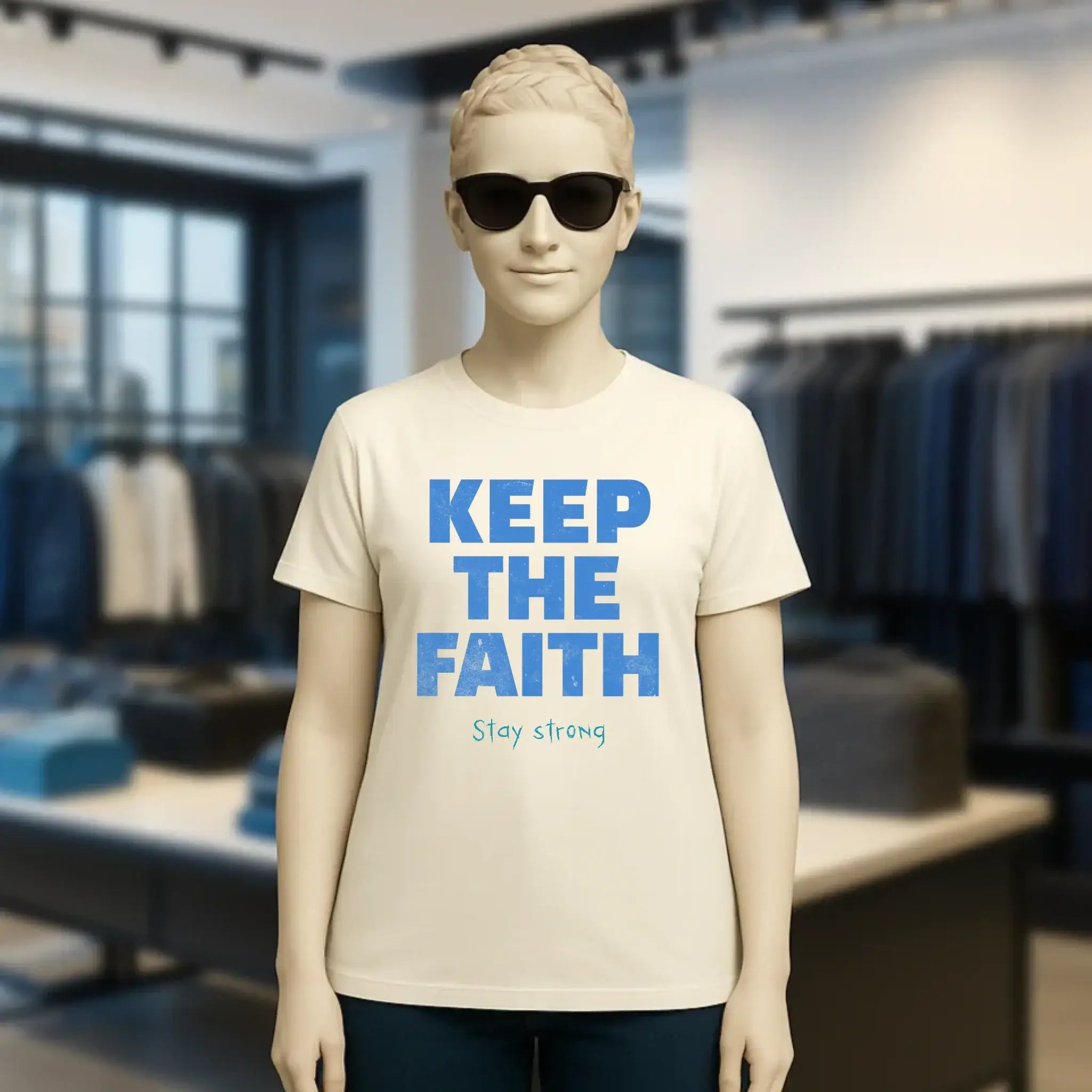 Keep the Faith • Farbwahl + Wunschtext • Ladies Premium T-Shirt XS-2XL aus Bio-Baumwolle für Damen • Exklusivdesign • personalisiert
