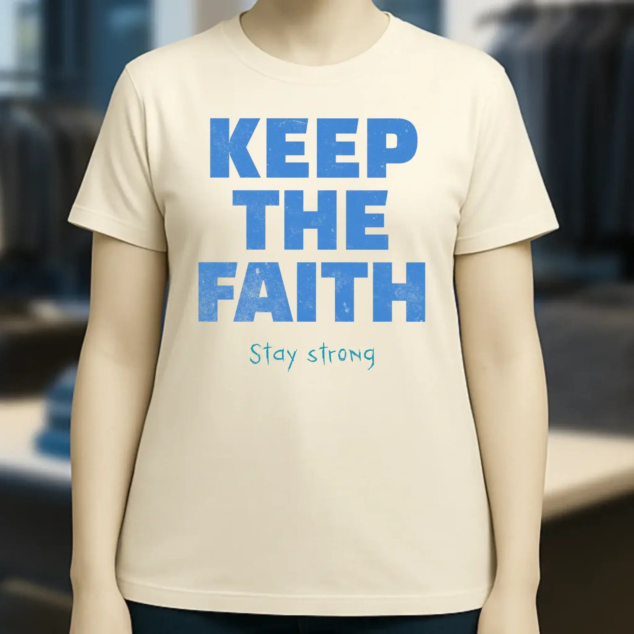 Keep the Faith • Farbwahl + Wunschtext • Ladies Premium T-Shirt XS-2XL aus Bio-Baumwolle für Damen • Exklusivdesign • personalisiert
