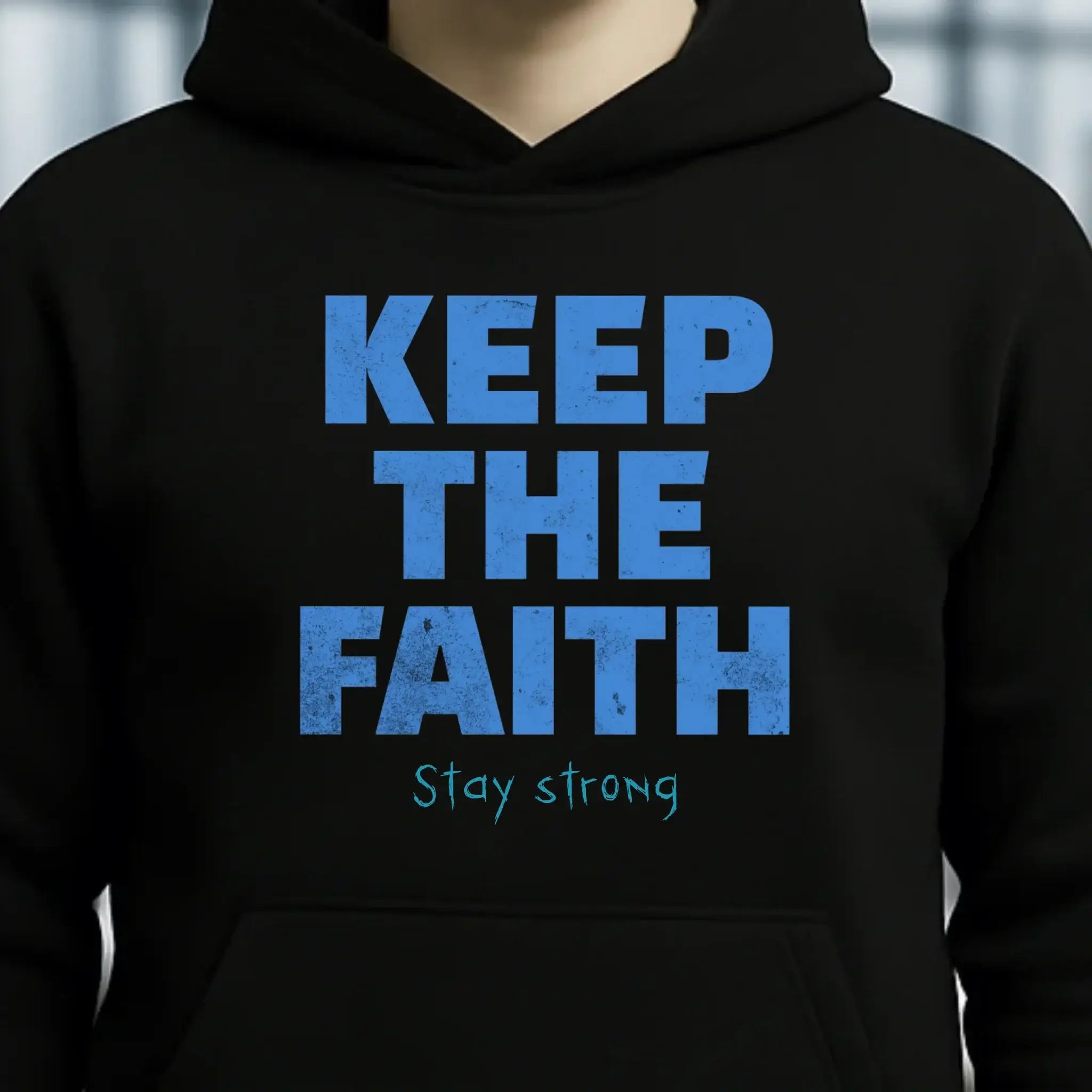 Keep the Faith • Farbwahl + Wunschtext • Unisex Premium Hoodie XS-5XL aus Bio-Baumwolle für Damen & Herren • Exklusivdesign • personalisiert