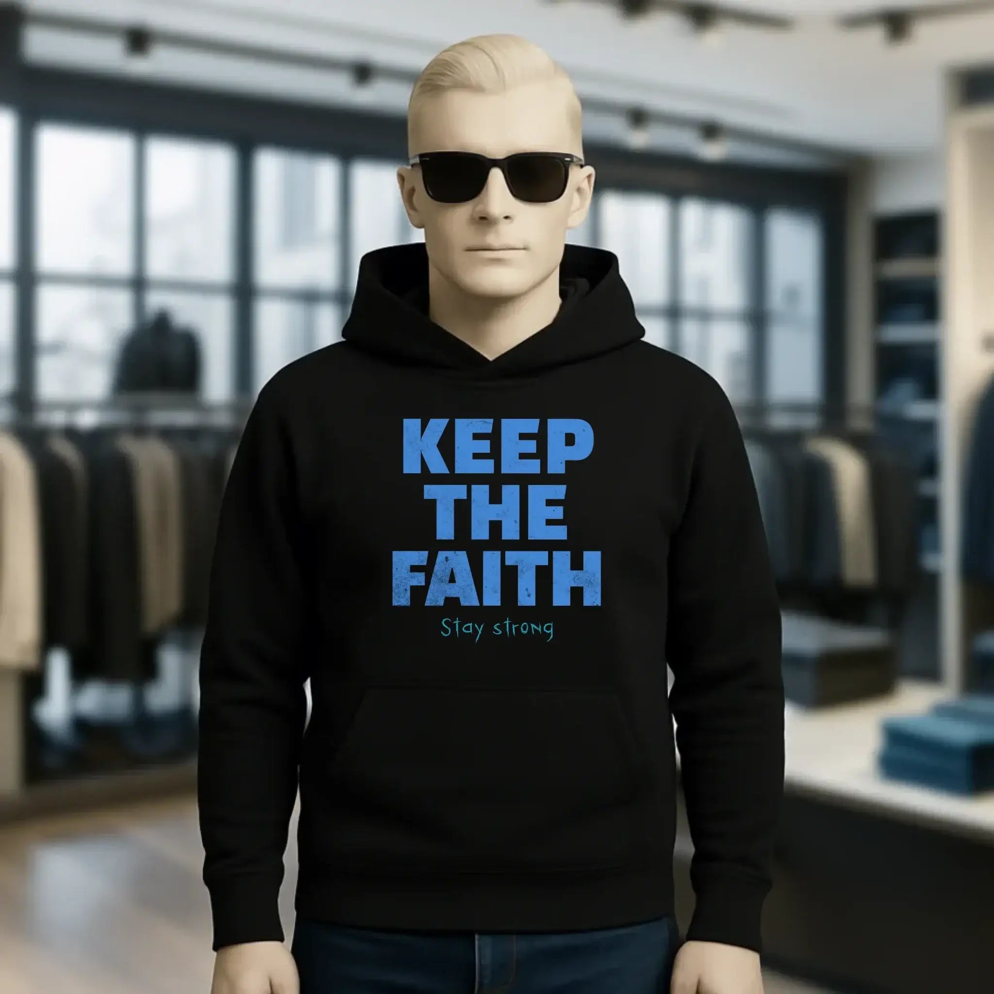 Keep the Faith • Farbwahl + Wunschtext • Unisex Premium Hoodie XS-5XL aus Bio-Baumwolle für Damen & Herren • Exklusivdesign • personalisiert