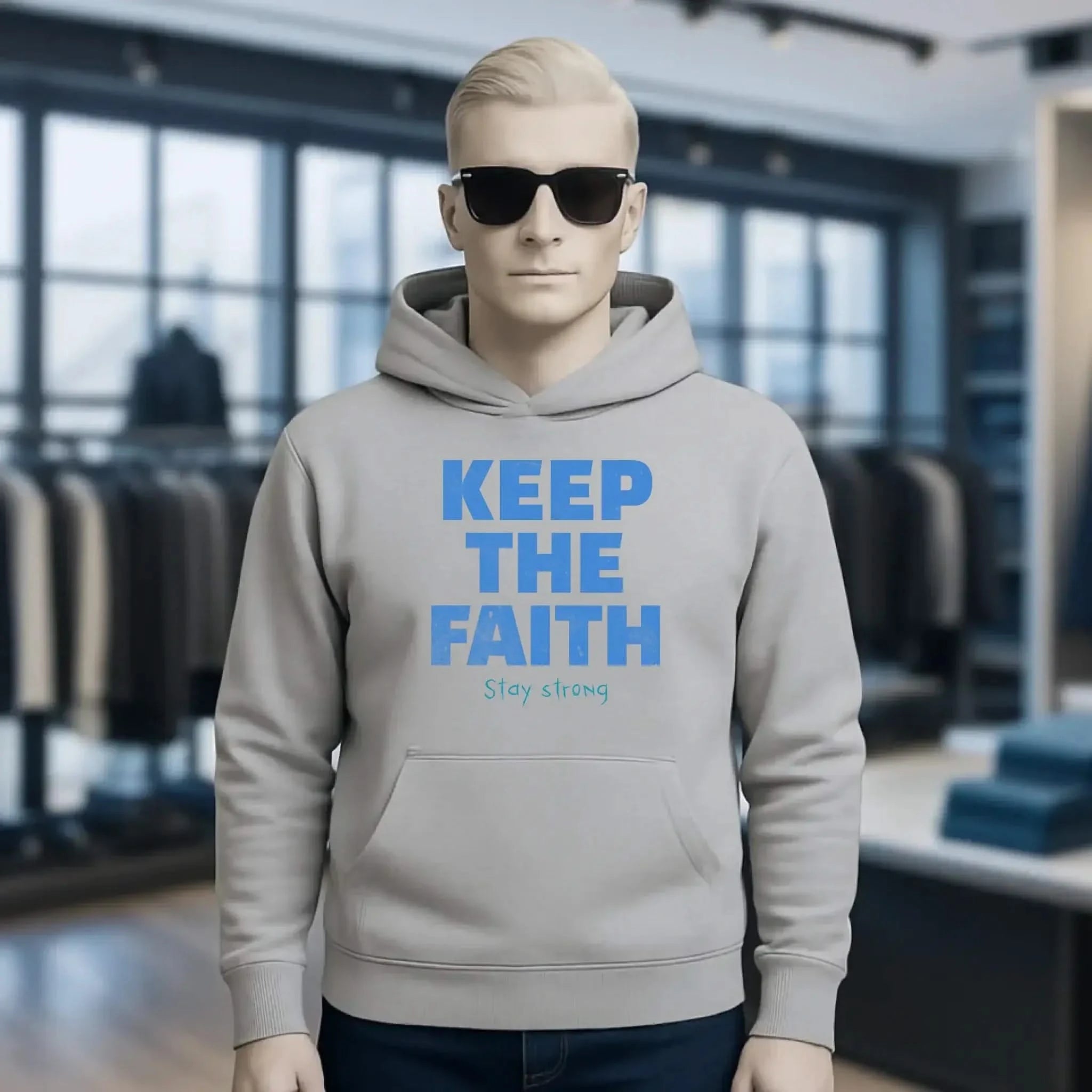 Keep the Faith • Farbwahl + Wunschtext • Unisex Premium Hoodie XS-5XL aus Bio-Baumwolle für Damen & Herren • Exklusivdesign • personalisiert