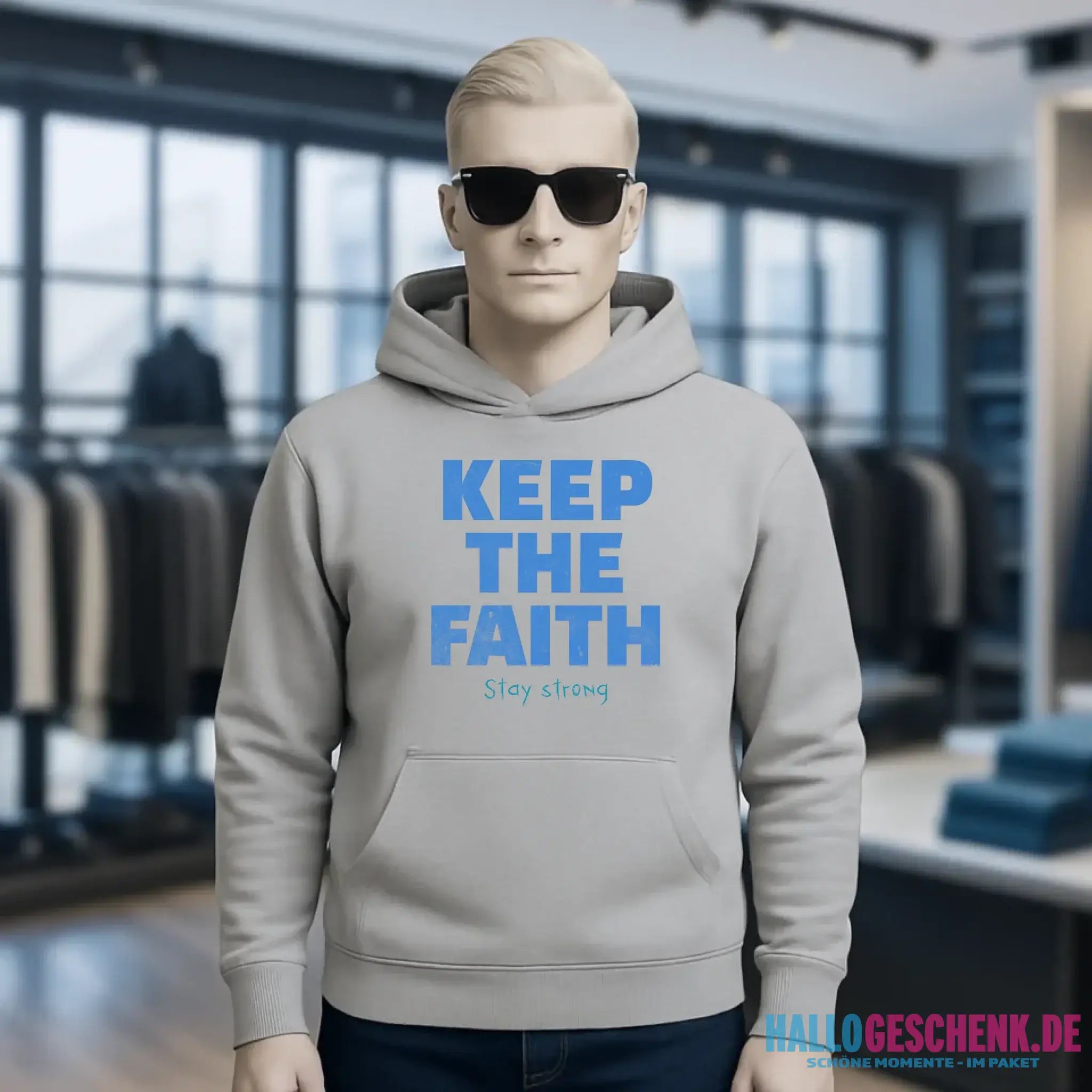 Keep the Faith • Farbwahl + Wunschtext • Unisex Premium Hoodie XS-5XL aus Bio-Baumwolle für Damen & Herren • Exklusivdesign • personalisiert