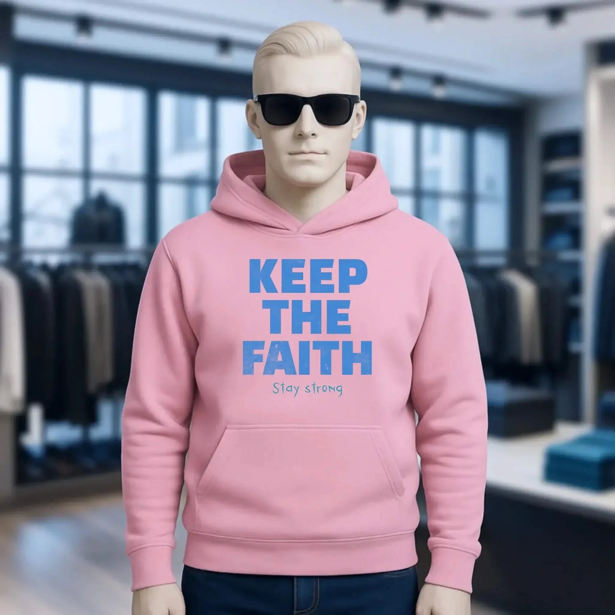 Keep the Faith • Farbwahl + Wunschtext • Unisex Premium Hoodie XS-5XL aus Bio-Baumwolle für Damen & Herren • Exklusivdesign • personalisiert