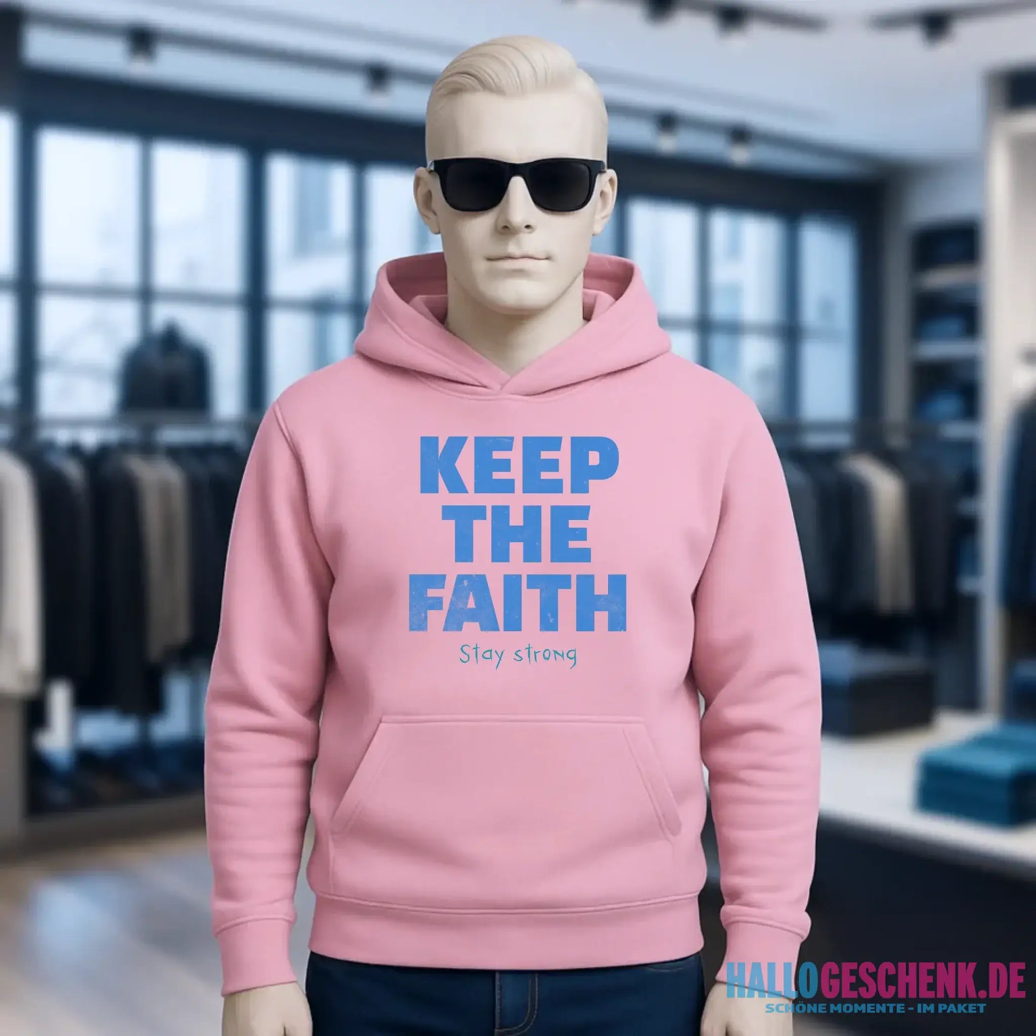 Keep the Faith • Farbwahl + Wunschtext • Unisex Premium Hoodie XS-5XL aus Bio-Baumwolle für Damen & Herren • Exklusivdesign • personalisiert