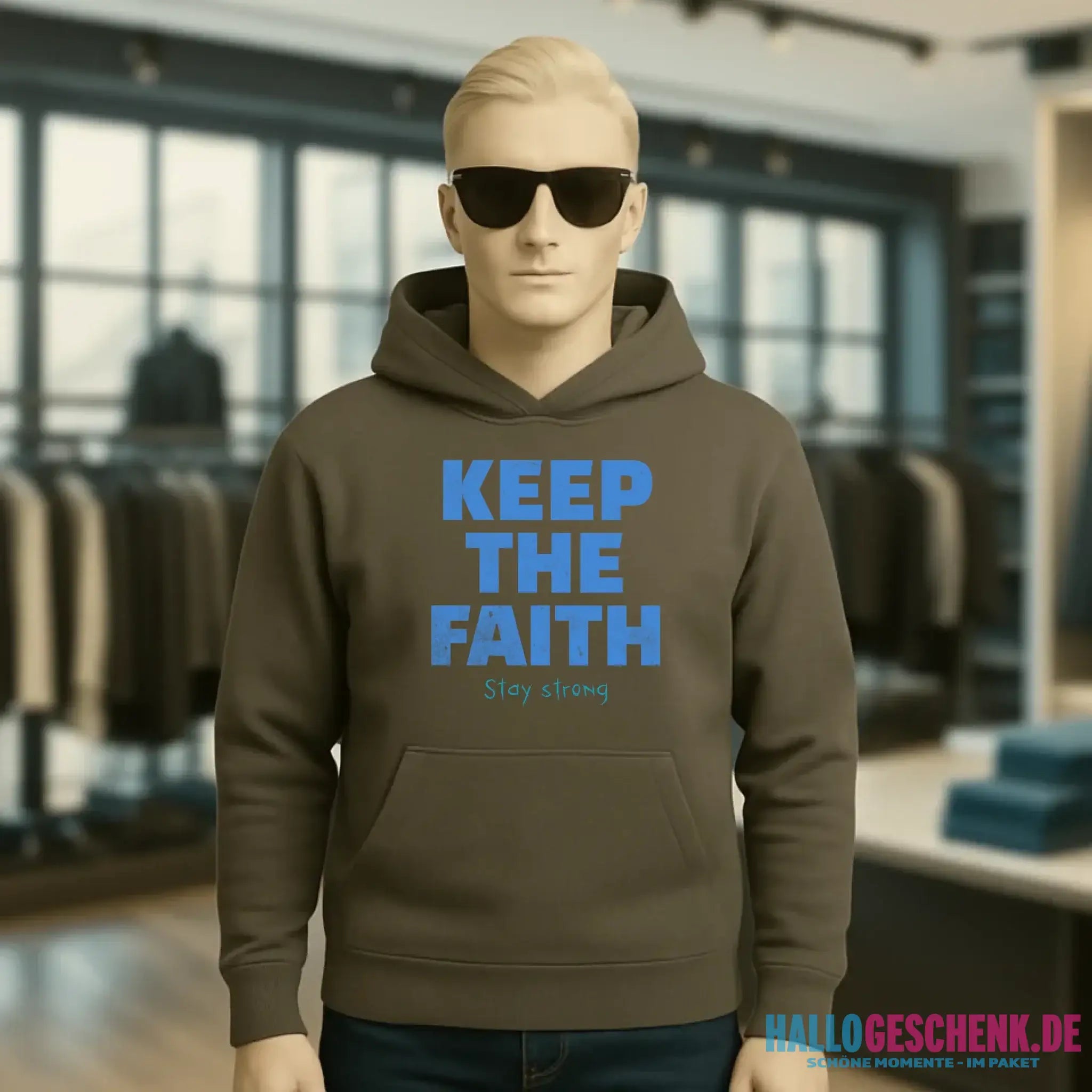 Keep the Faith • Farbwahl + Wunschtext • Unisex Premium Hoodie XS-5XL aus Bio-Baumwolle für Damen & Herren • Exklusivdesign • personalisiert