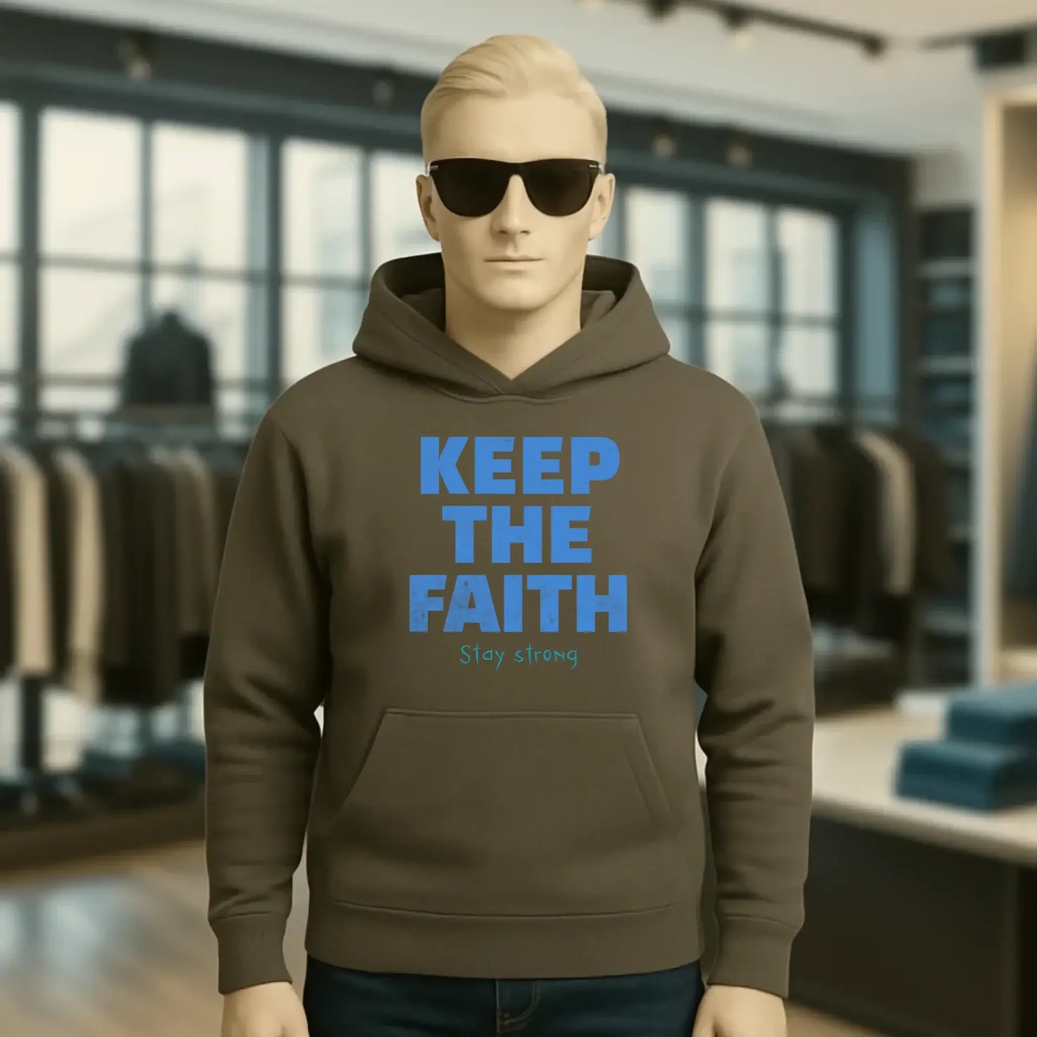 Keep the Faith • Farbwahl + Wunschtext • Unisex Premium Hoodie XS-5XL aus Bio-Baumwolle für Damen & Herren • Exklusivdesign • personalisiert