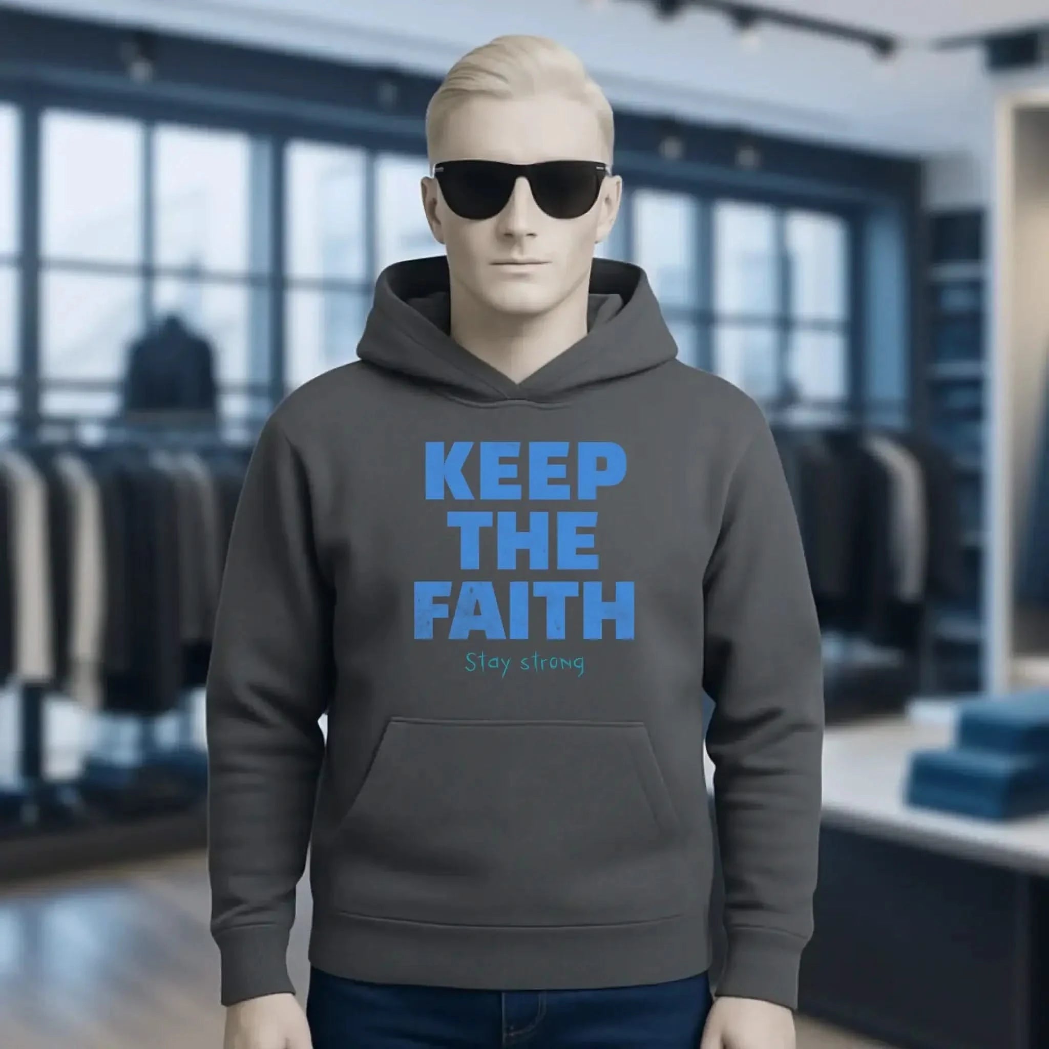 Keep the Faith • Farbwahl + Wunschtext • Unisex Premium Hoodie XS-5XL aus Bio-Baumwolle für Damen & Herren • Exklusivdesign • personalisiert