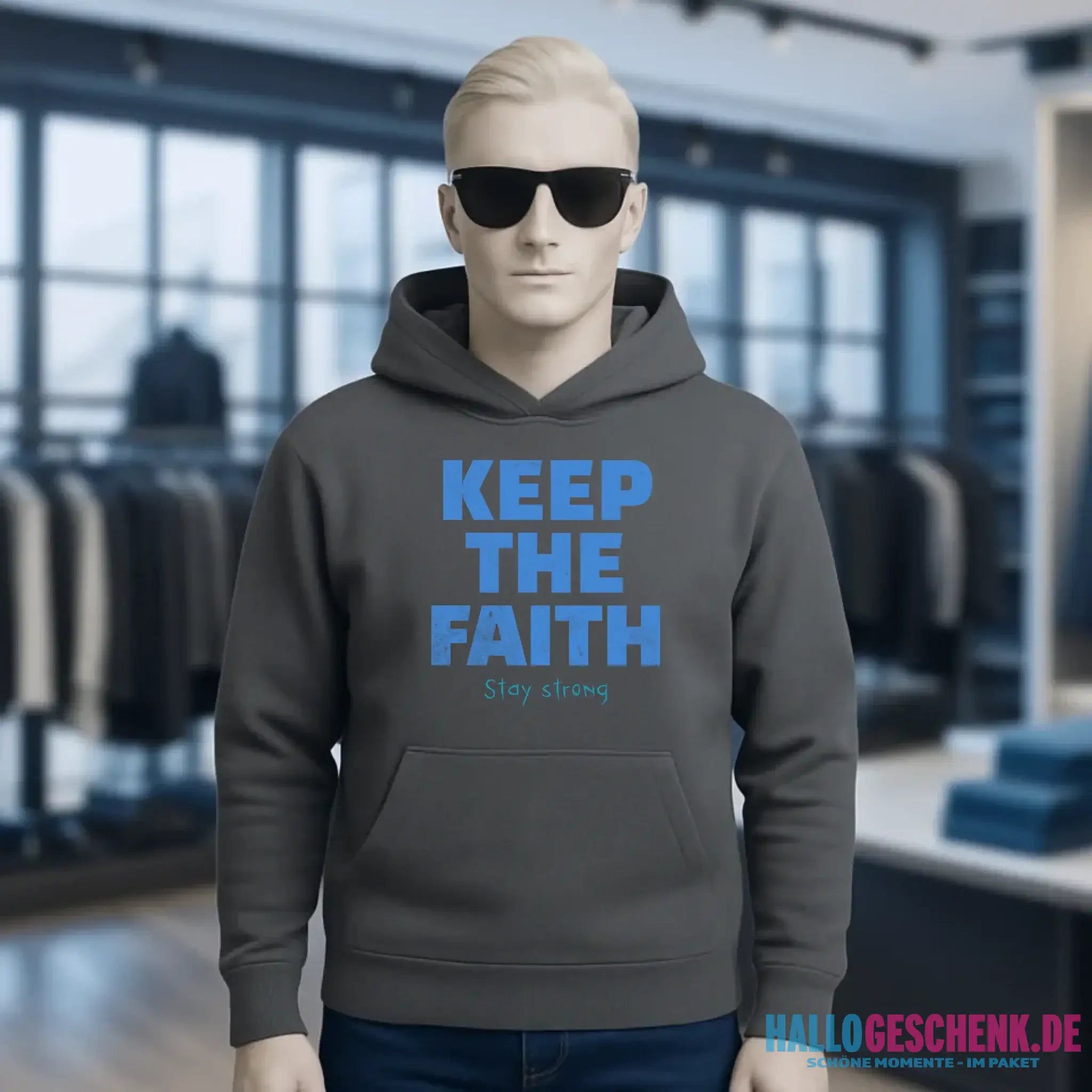 Keep the Faith • Farbwahl + Wunschtext • Unisex Premium Hoodie XS-5XL aus Bio-Baumwolle für Damen & Herren • Exklusivdesign • personalisiert