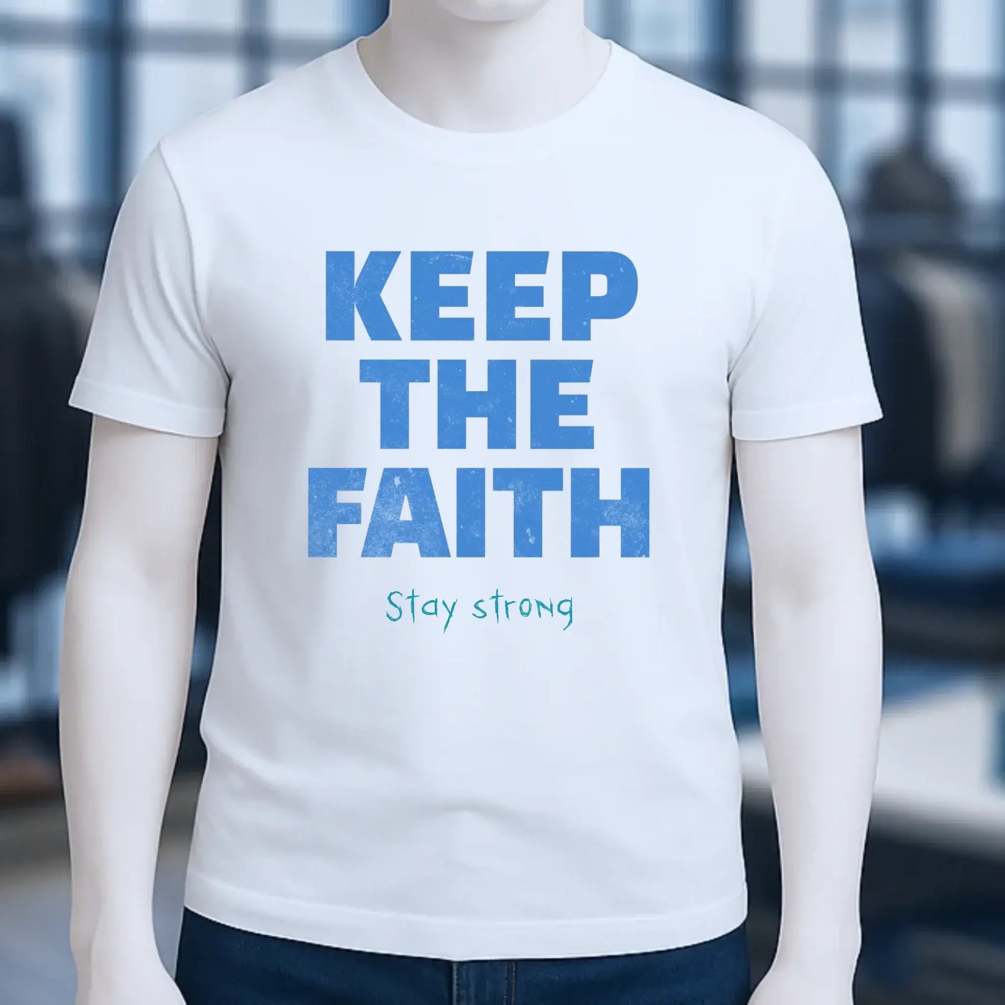 Keep the Faith • Farbwahl + Wunschtext • Unisex Premium T-Shirt XS-5XL aus Bio-Baumwolle für Damen & Herren • Exklusivdesign • personalisiert