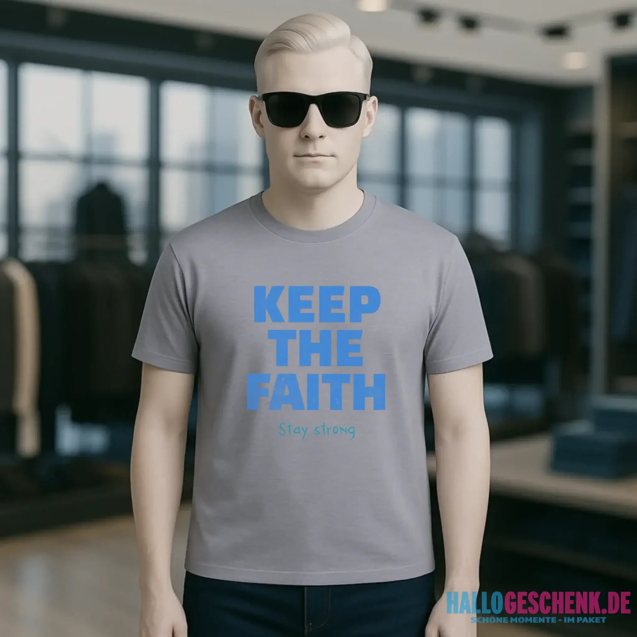 Keep the Faith • Farbwahl + Wunschtext • Unisex Premium T-Shirt XS-5XL aus Bio-Baumwolle für Damen & Herren • Exklusivdesign • personalisiert