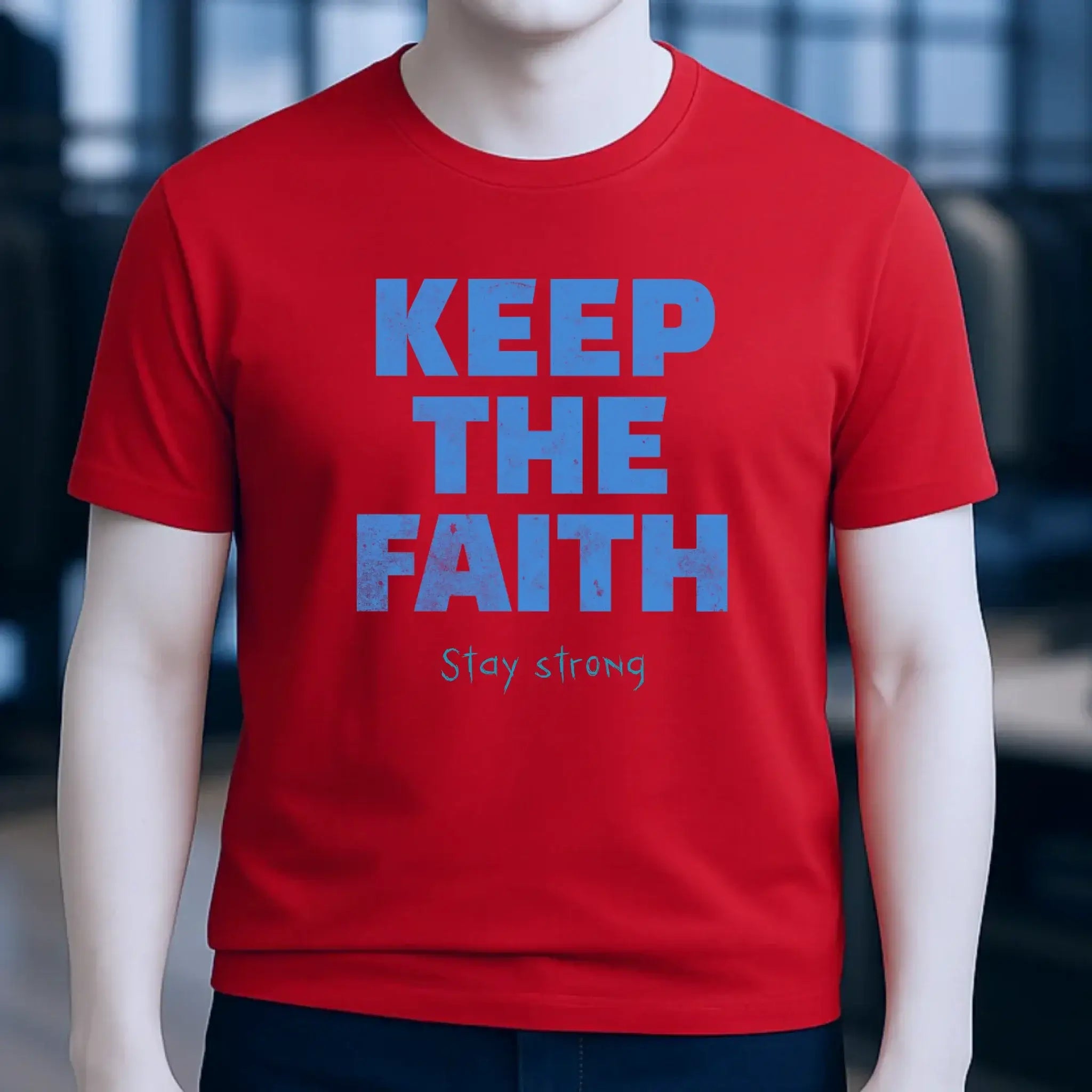 Keep the Faith • Farbwahl + Wunschtext • Unisex Premium T-Shirt XS-5XL aus Bio-Baumwolle für Damen & Herren • Exklusivdesign • personalisiert