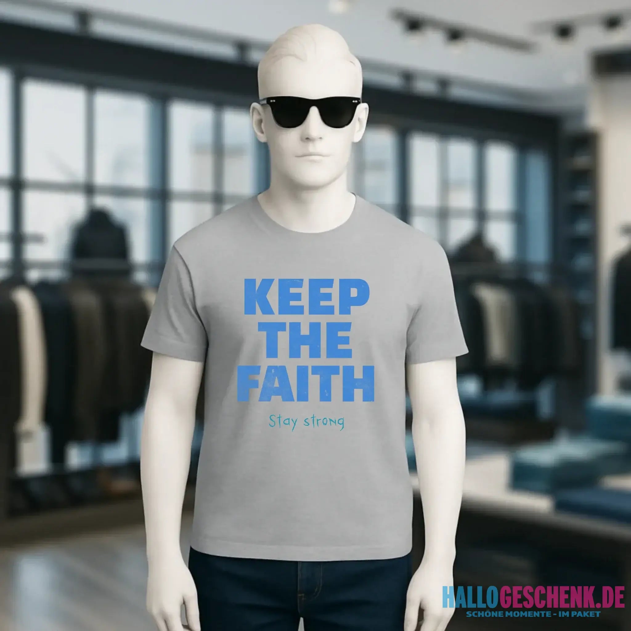 Keep the Faith • Farbwahl + Wunschtext • Unisex Premium T-Shirt XS-5XL aus Bio-Baumwolle für Damen & Herren • Exklusivdesign • personalisiert