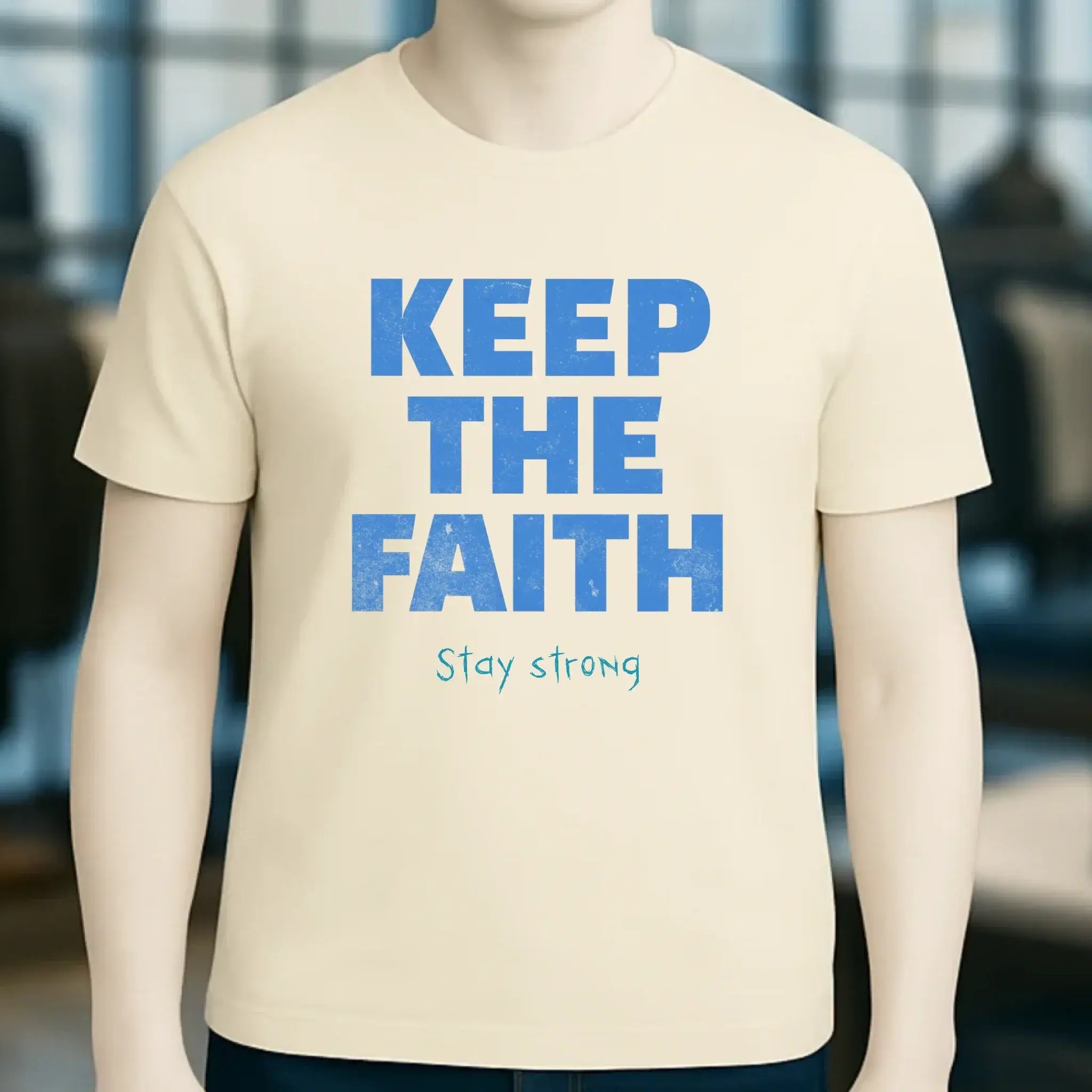 Keep the Faith • Farbwahl + Wunschtext • Unisex Premium T-Shirt XS-5XL aus Bio-Baumwolle für Damen & Herren • Exklusivdesign • personalisiert