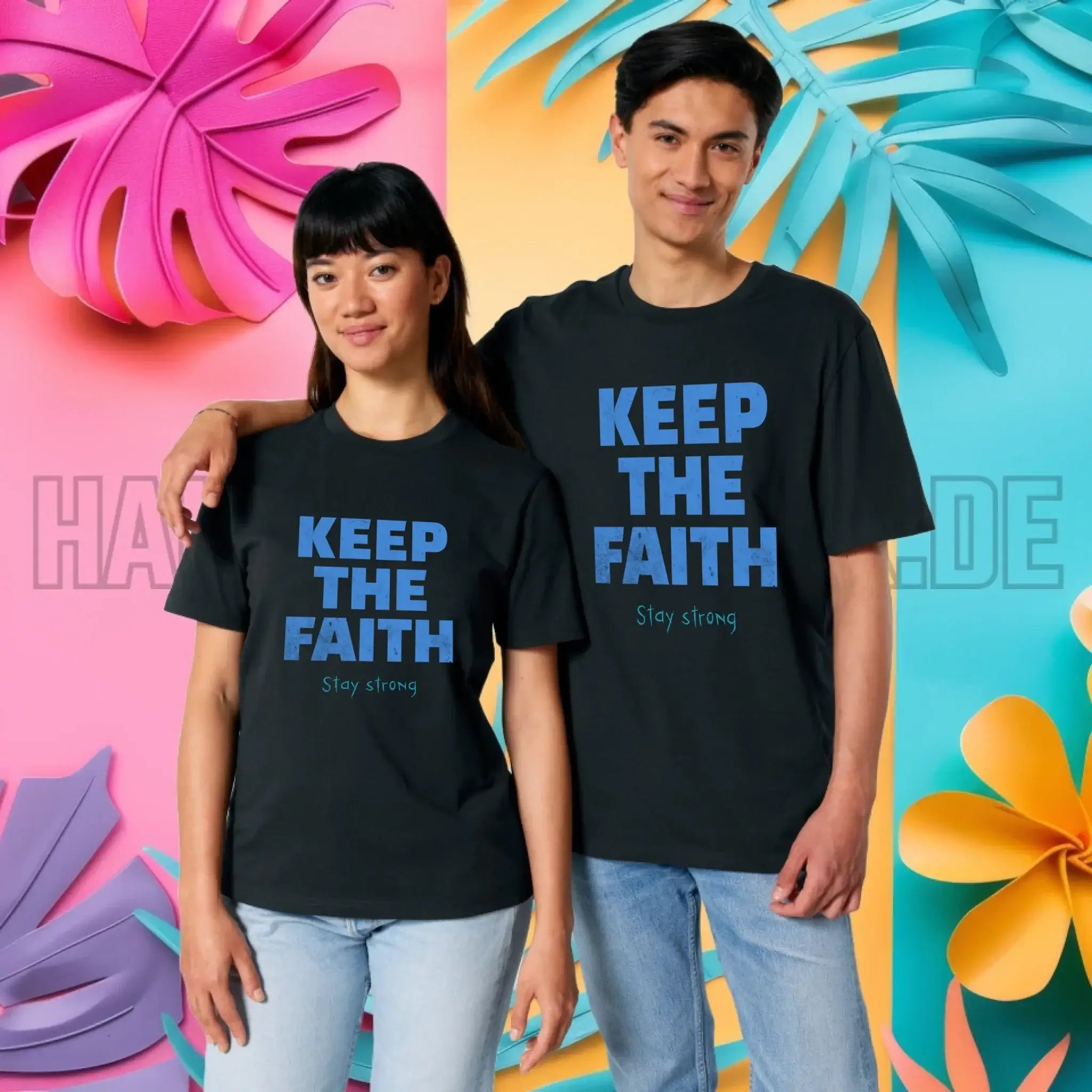 Keep the Faith • Farbwahl + Wunschtext • Unisex Premium T-Shirt XS-5XL aus Bio-Baumwolle für Damen & Herren • Exklusivdesign • personalisiert