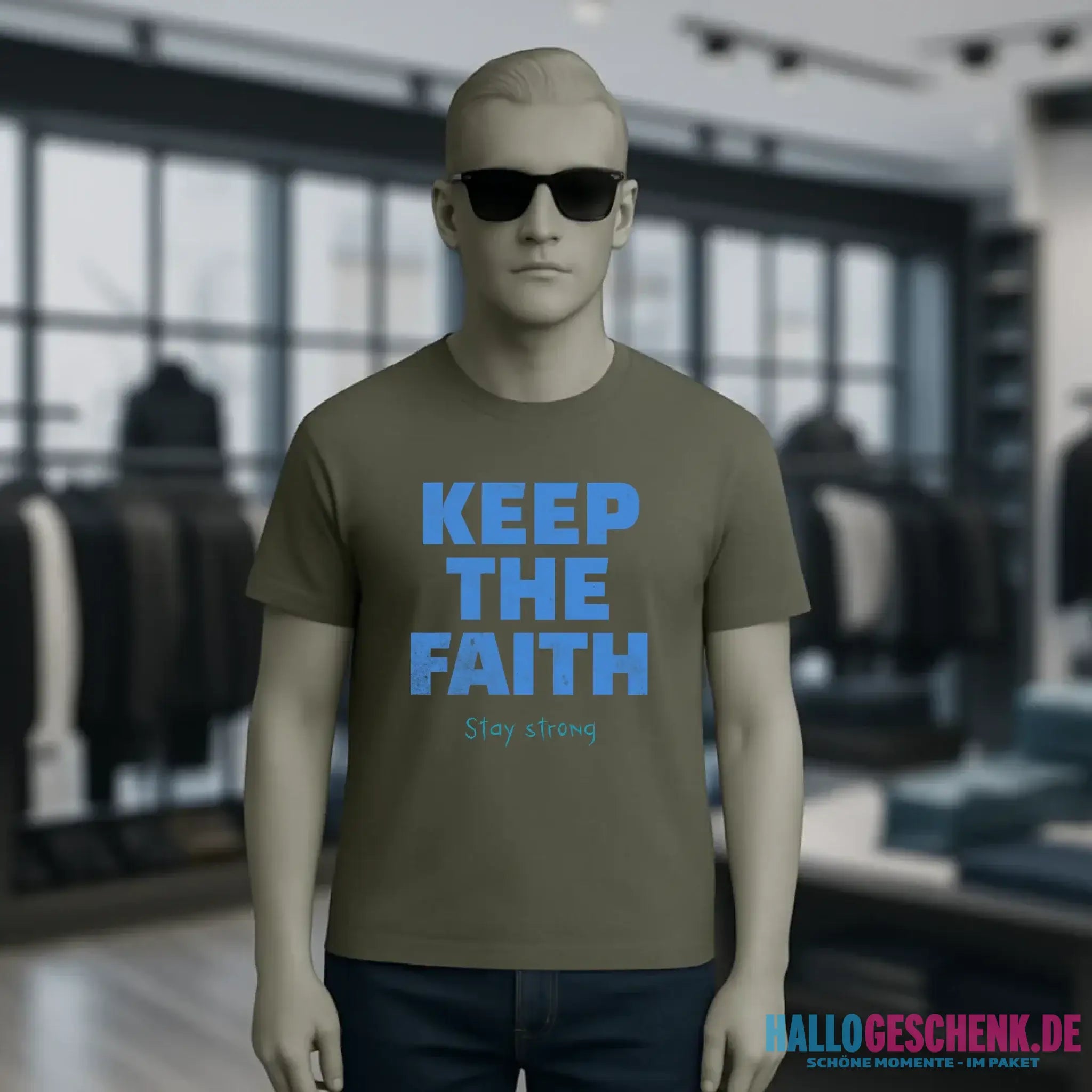 Keep the Faith • Farbwahl + Wunschtext • Unisex Premium T-Shirt XS-5XL aus Bio-Baumwolle für Damen & Herren • Exklusivdesign • personalisiert