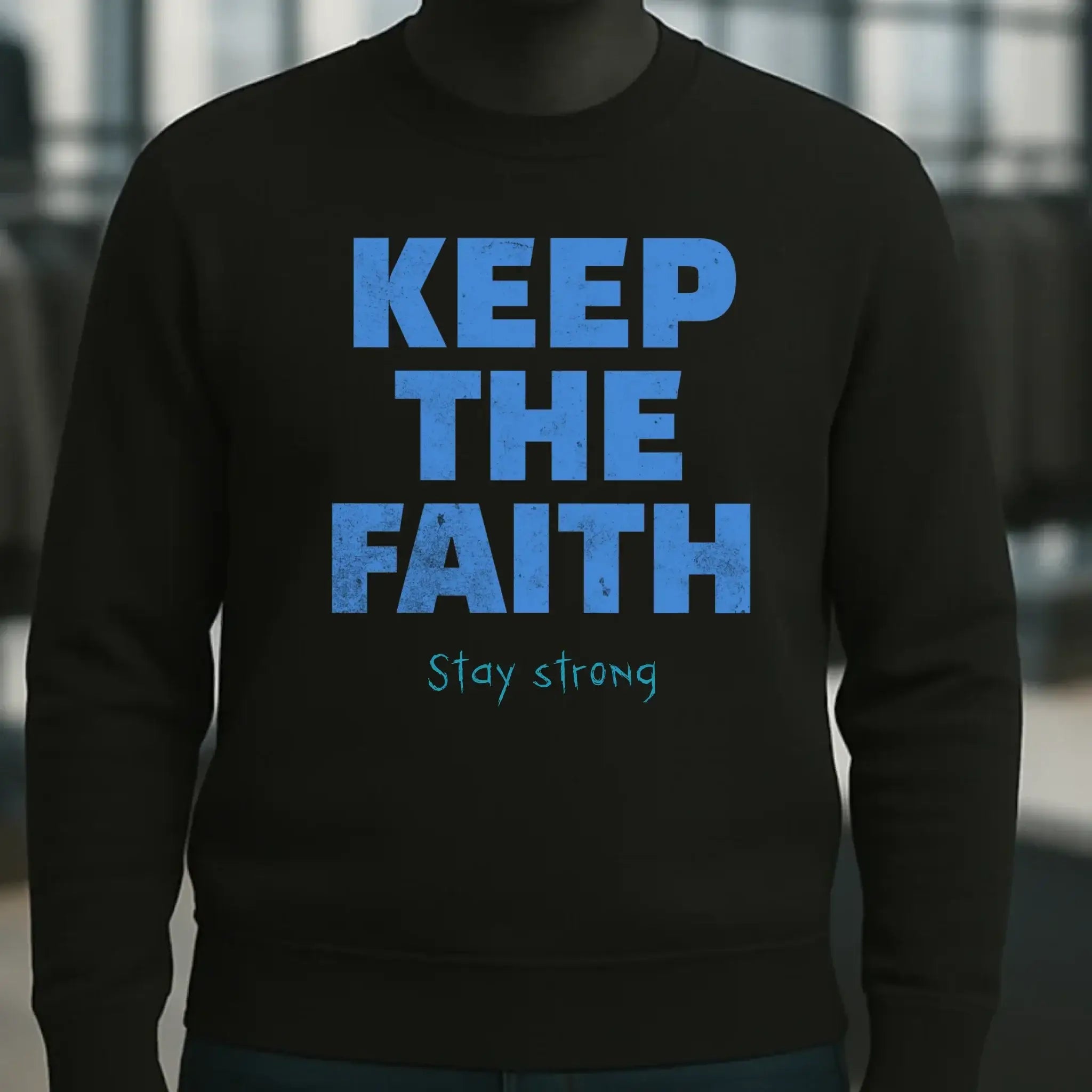 Keep the Faith • Farbwahl + Wunschtext • Unisex Sweatshirt Bio-Baumwolle in 4 Farben XS-3XL • personalisiert