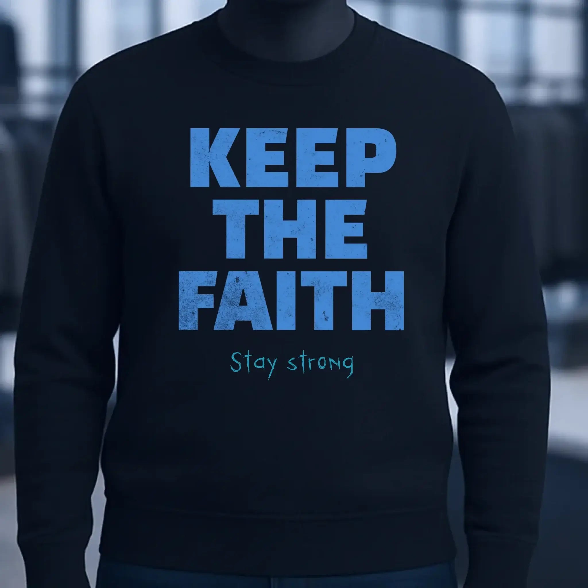 Keep the Faith • Farbwahl + Wunschtext • Unisex Sweatshirt Bio-Baumwolle in 4 Farben XS-3XL • personalisiert