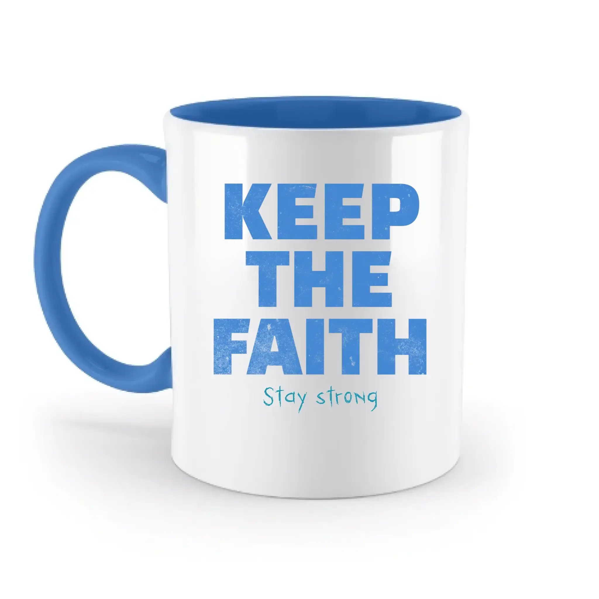 Keep the Faith • Farbwahl + Wunschtext • zweifarbige Tasse • Exklusivdesign • personalisiert