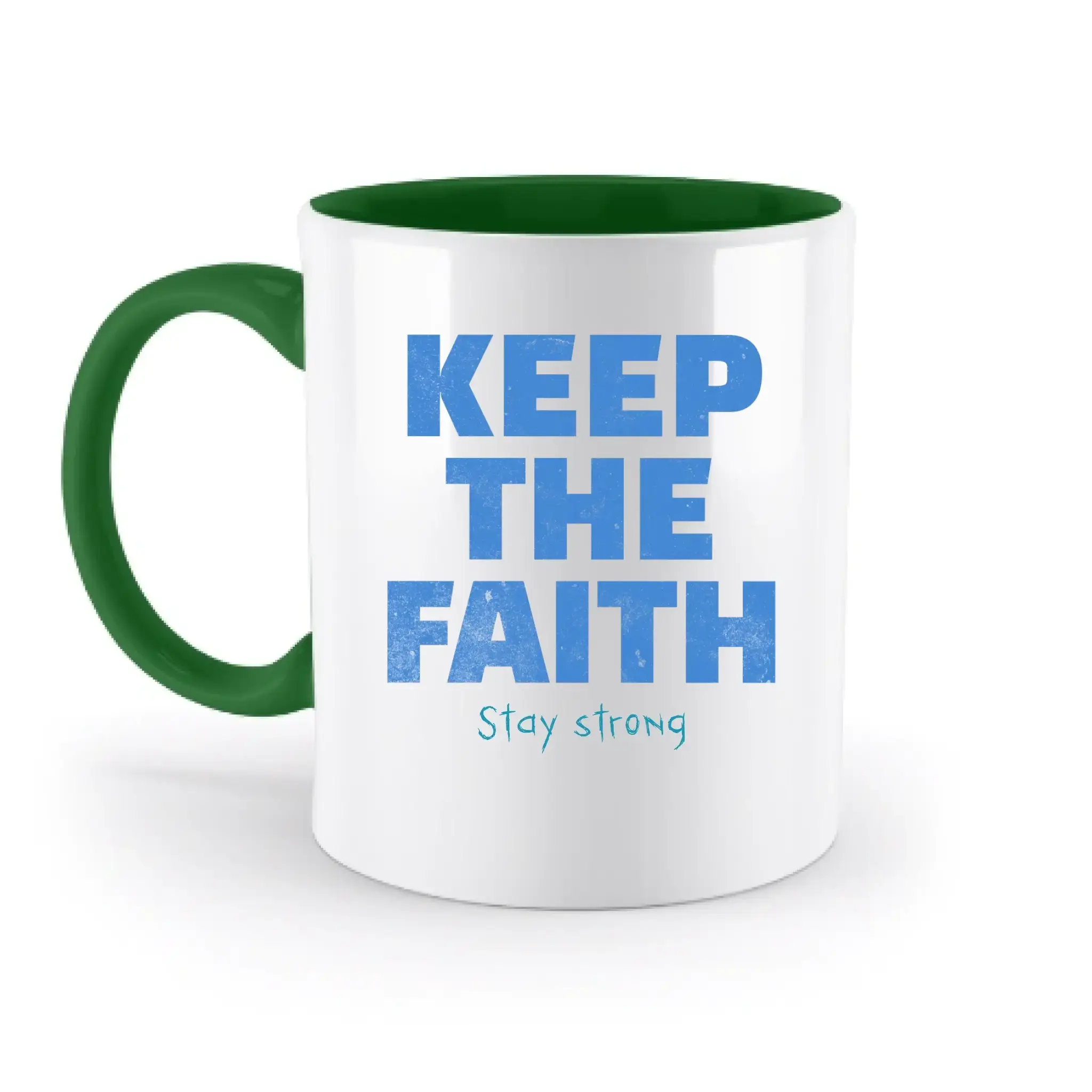 Keep the Faith • Farbwahl + Wunschtext • zweifarbige Tasse • Exklusivdesign • personalisiert
