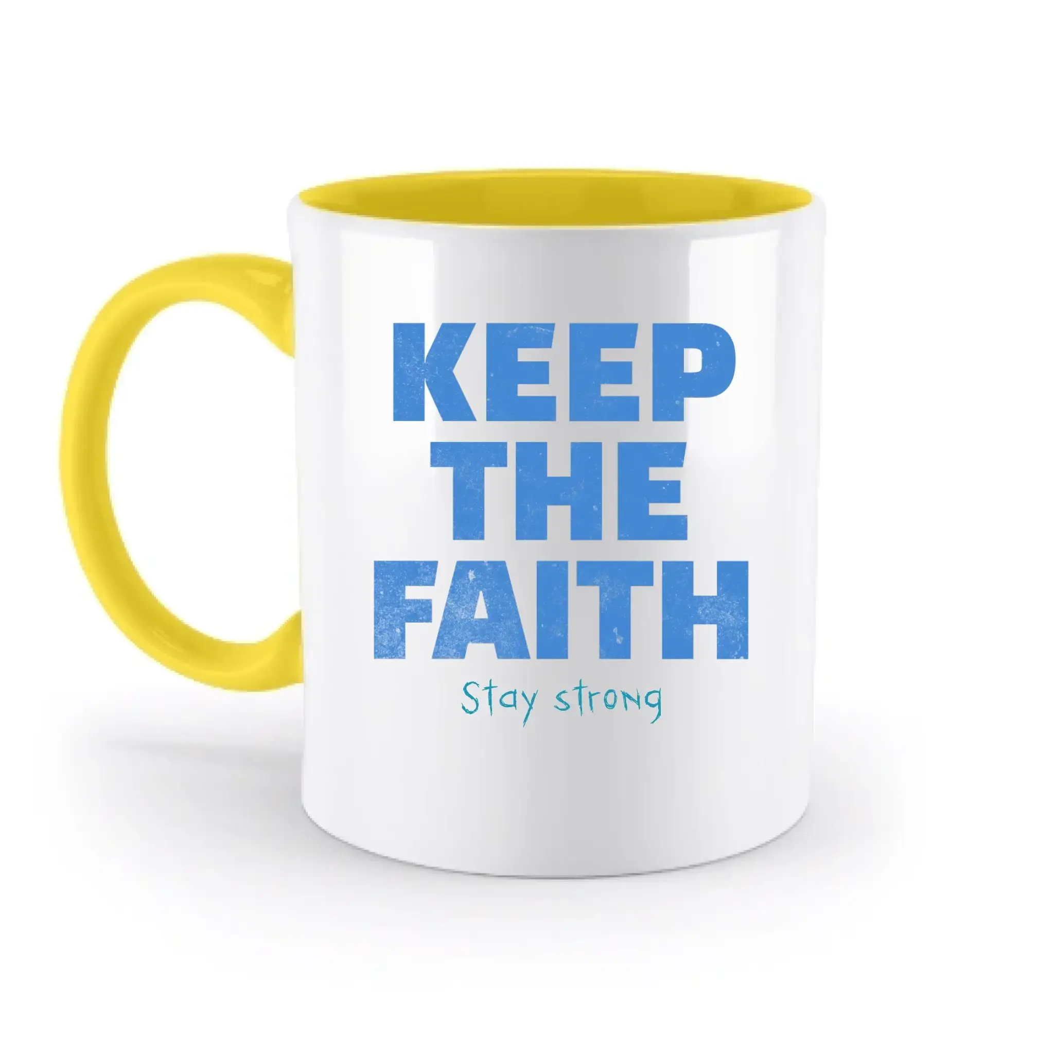 Keep the Faith • Farbwahl + Wunschtext • zweifarbige Tasse • Exklusivdesign • personalisiert
