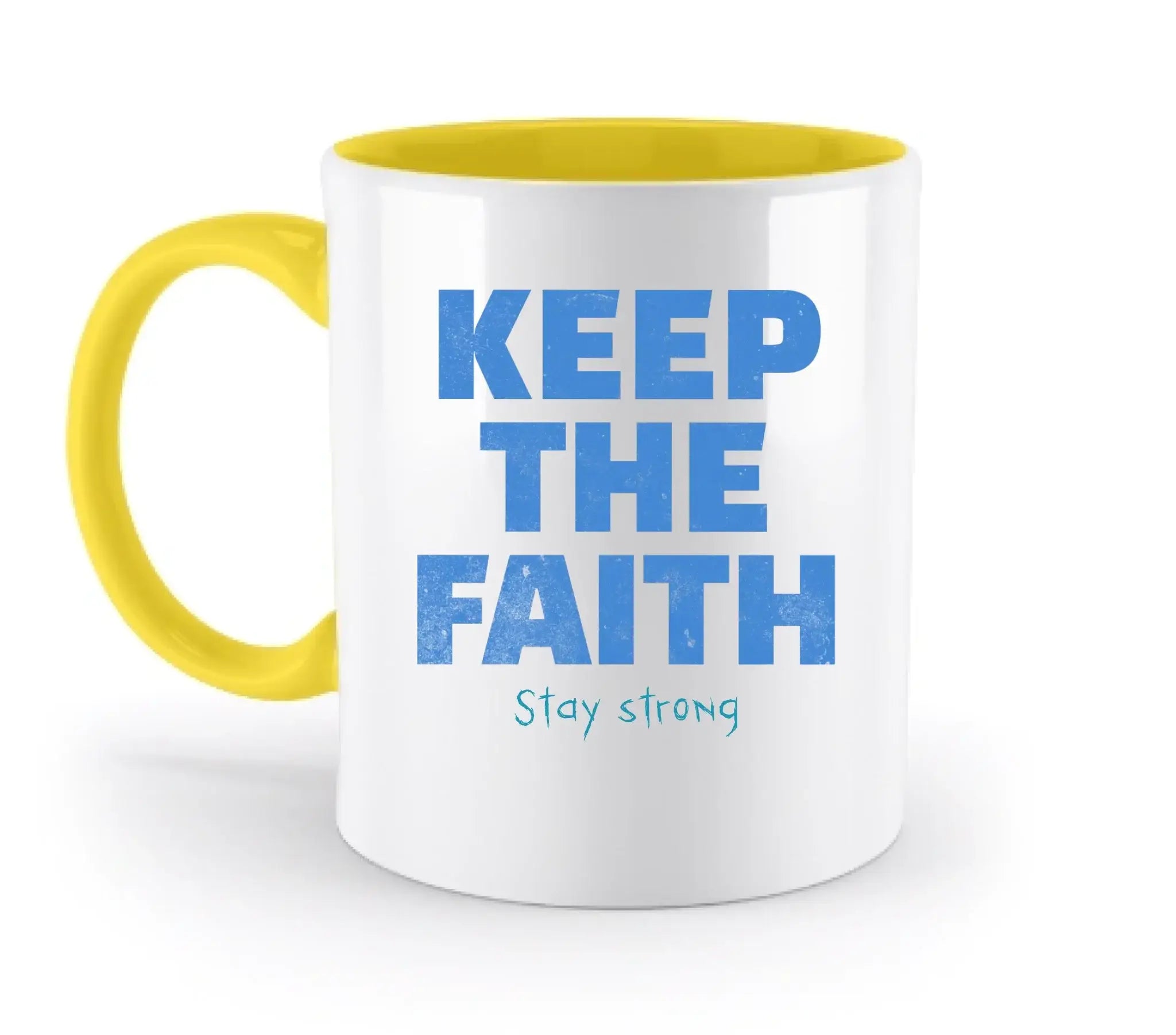 Keep the Faith • Farbwahl + Wunschtext • zweifarbige Tasse • Exklusivdesign • personalisiert